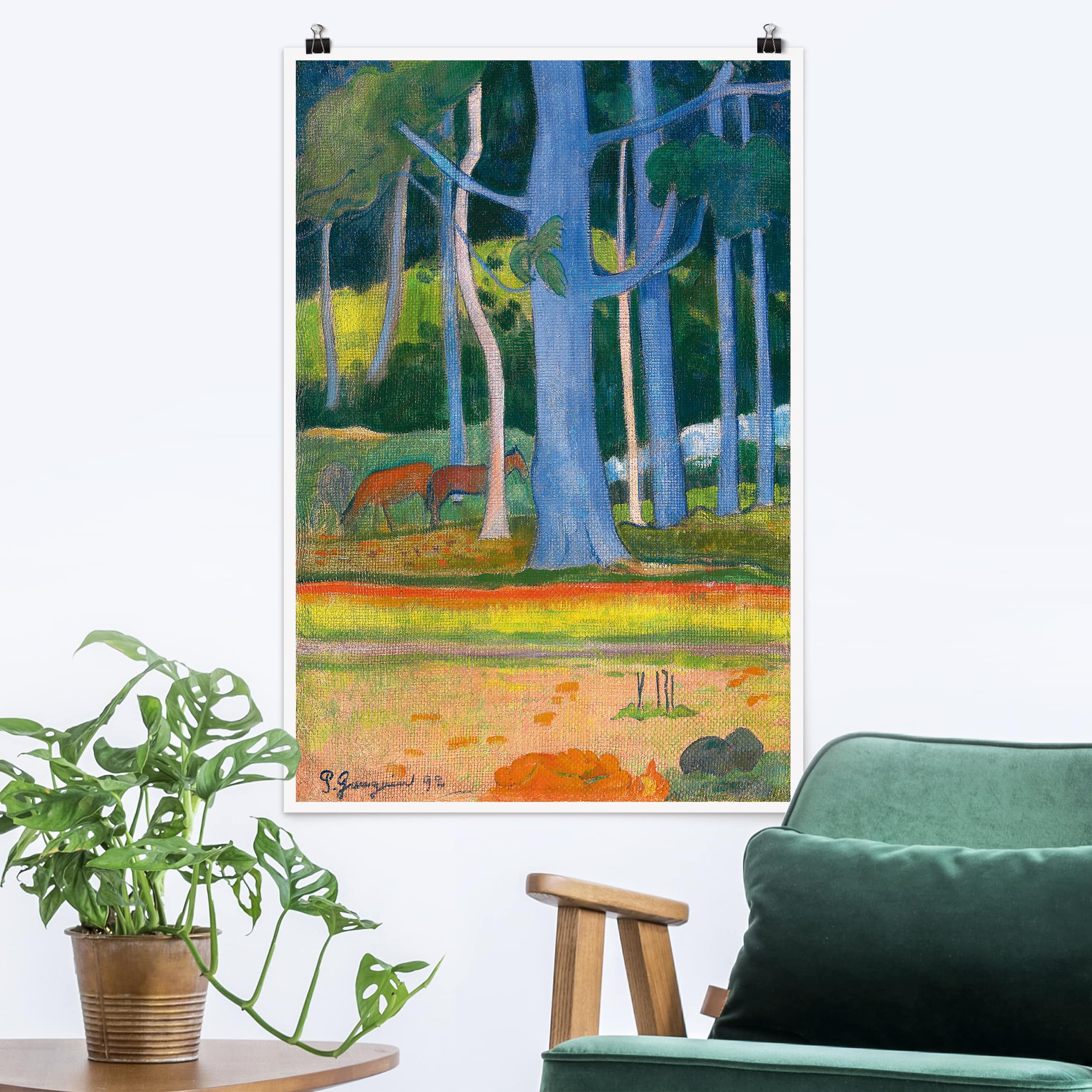 Poster - Hochformat Paul Gauguin - Waldlandschaft