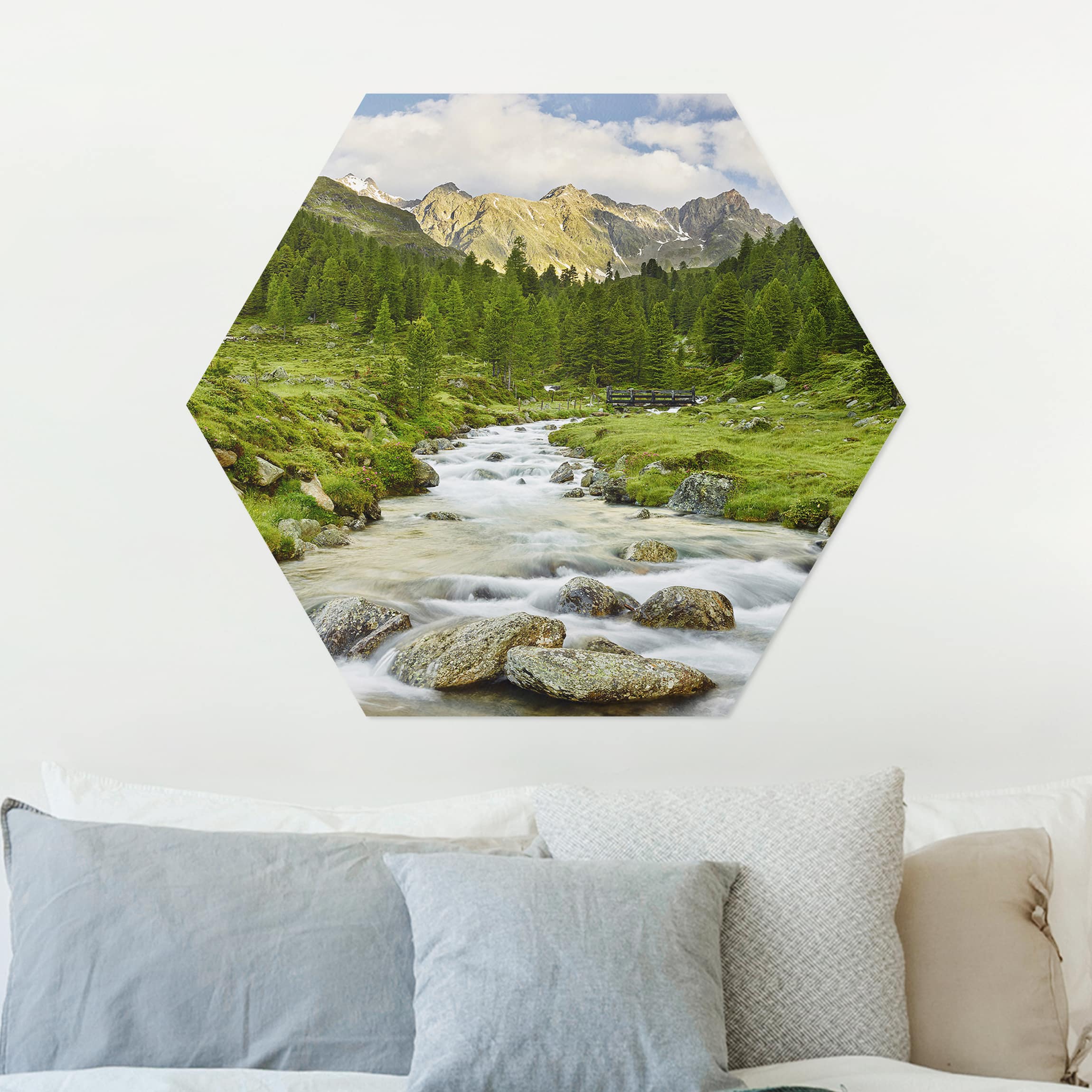 Hexagon-Alu-Dibond Bild Debanttal Nationalpark Hohe Tauern