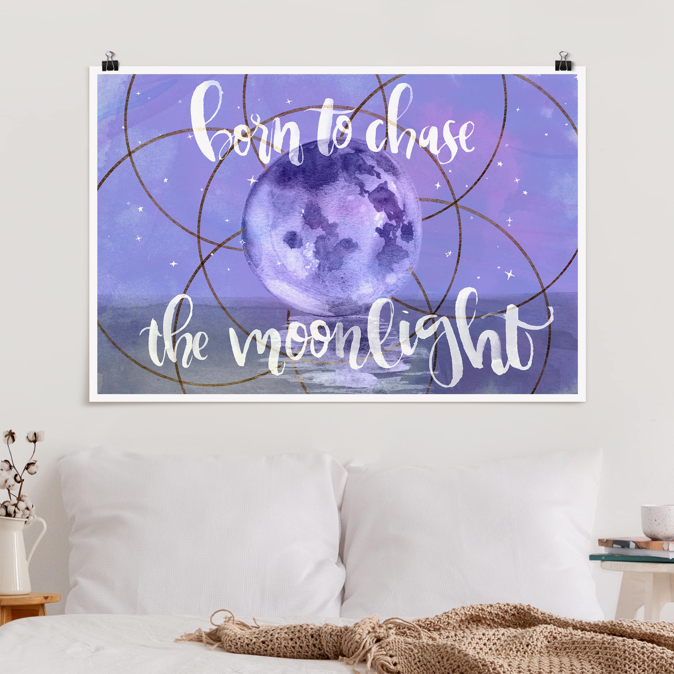 Poster - Querformat Mond-Kind - Moonlight