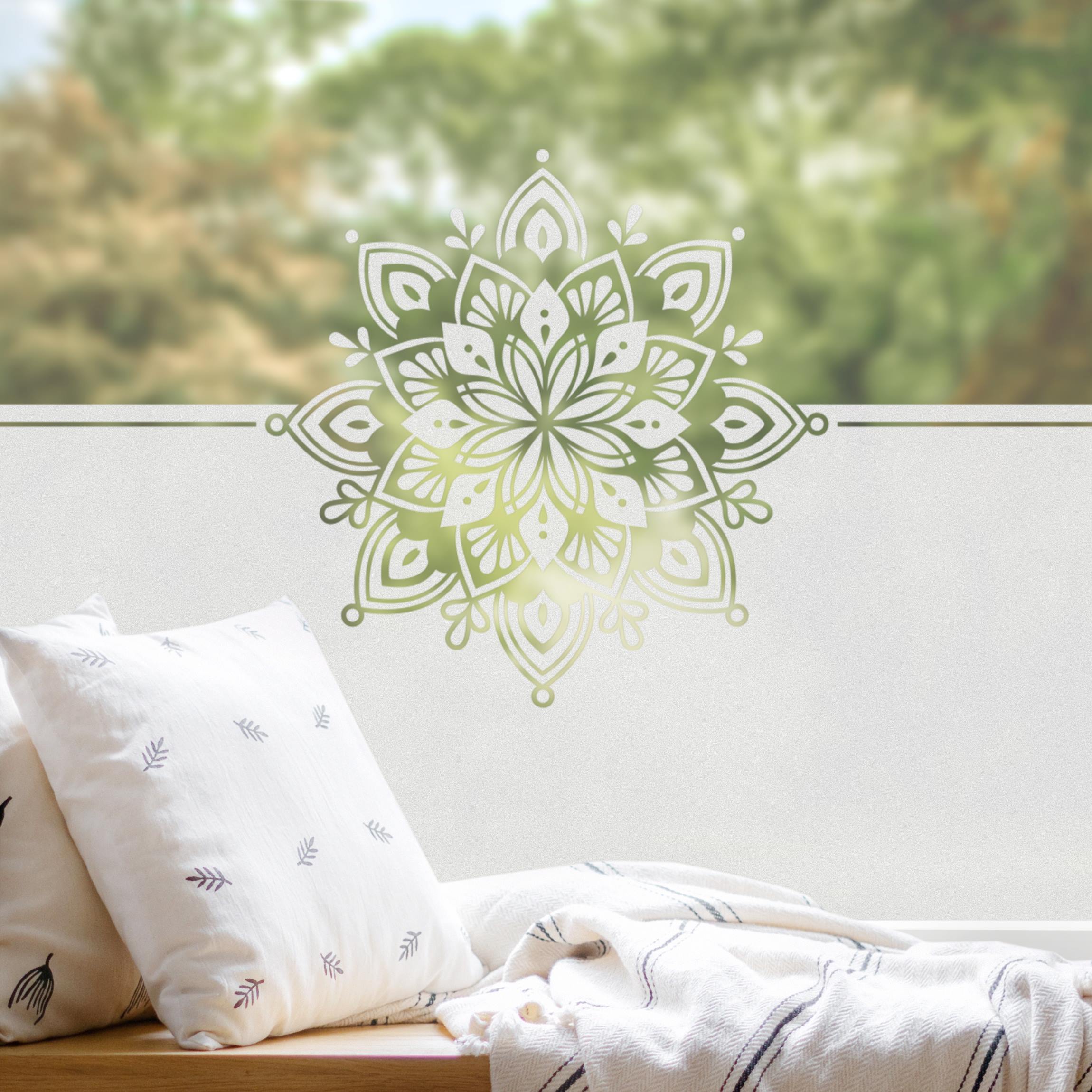 Fensterfolie Sichtschutz Mandala Ornament Bordüre