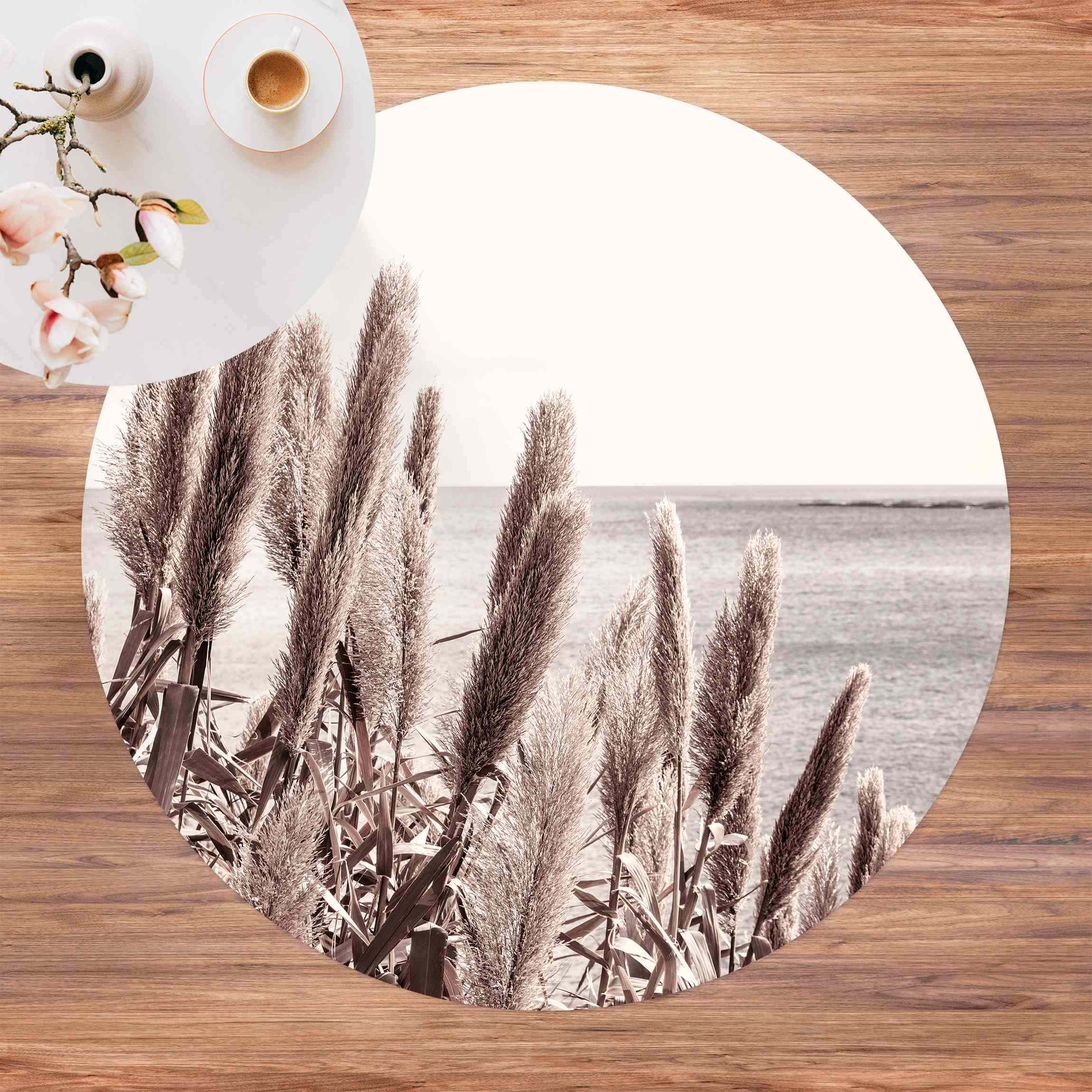 Runder Vinyl-Teppich Ein sonniger Tag auf Madeira