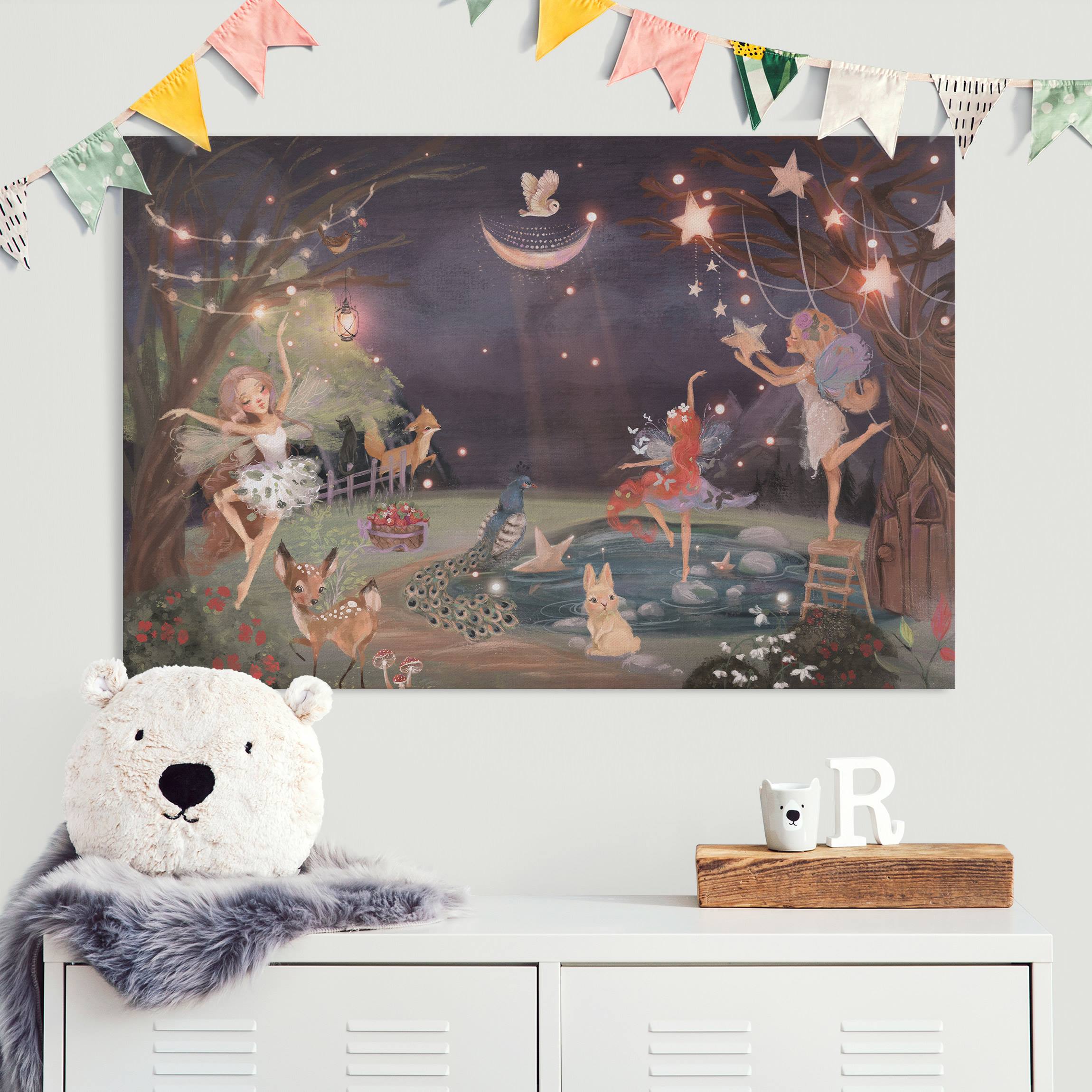 Leinwandbild Eine Nacht im Garten der Feen