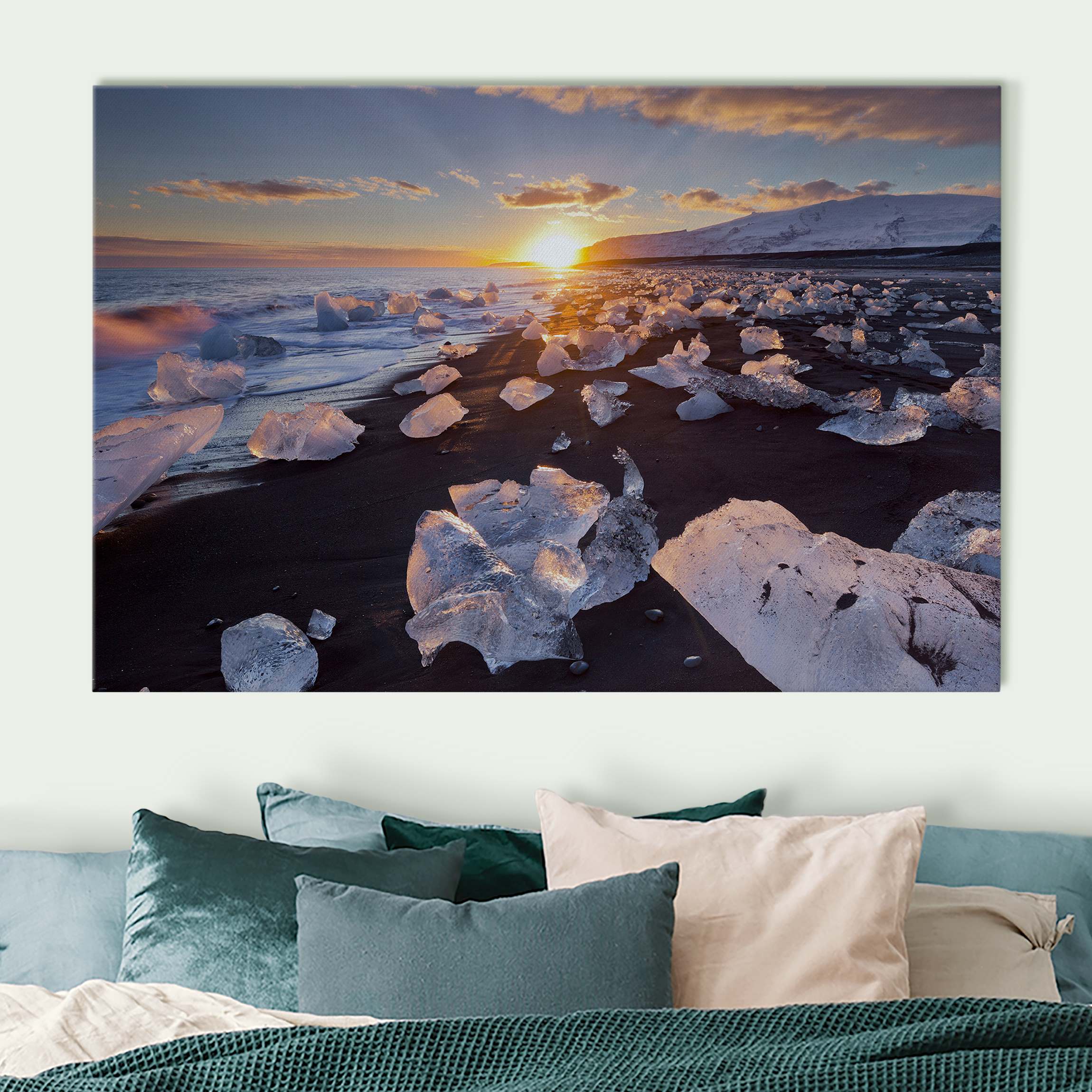 Akustikbild Eisbrocken am Strand Island