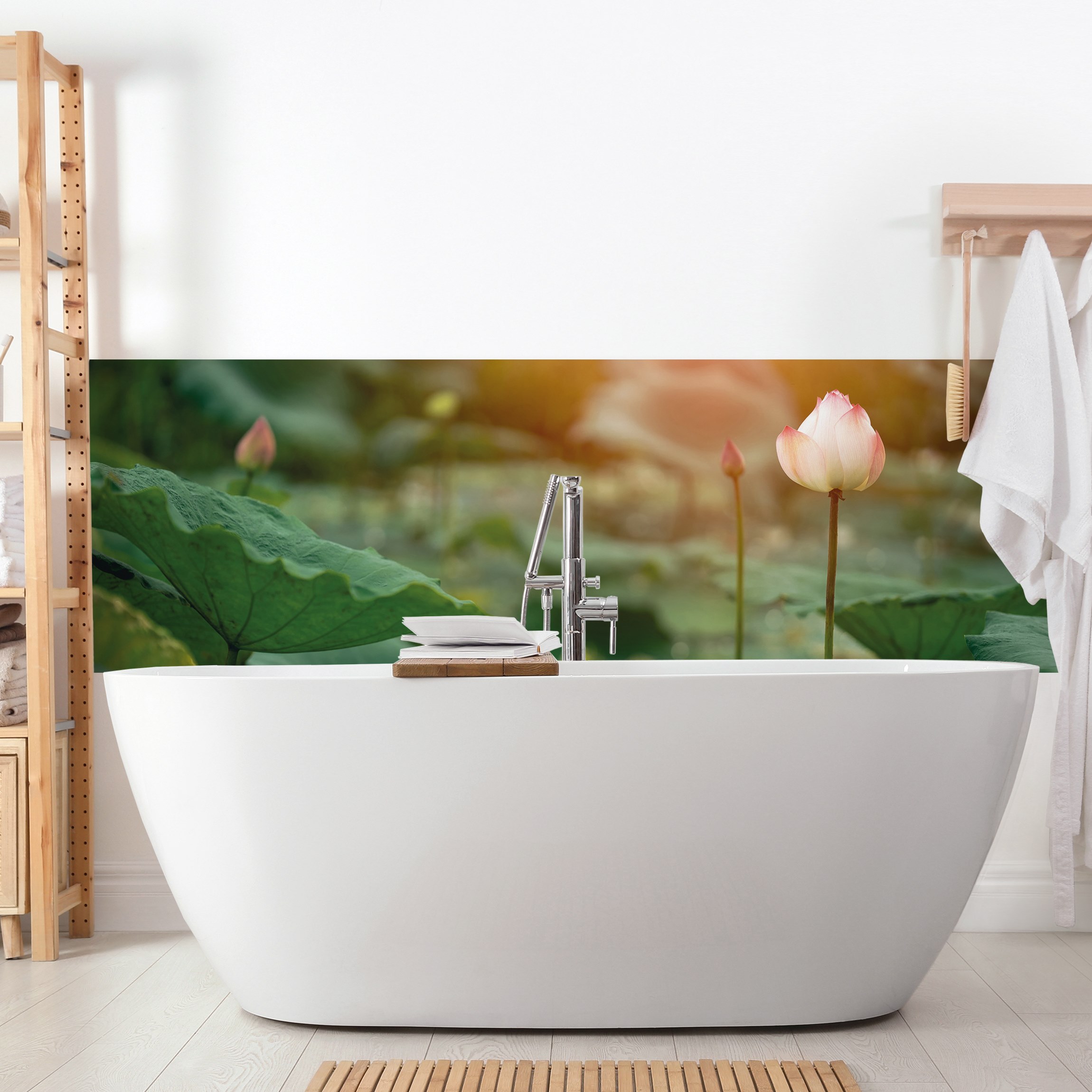 Wandverkleidung Bad Erblühende Seerose