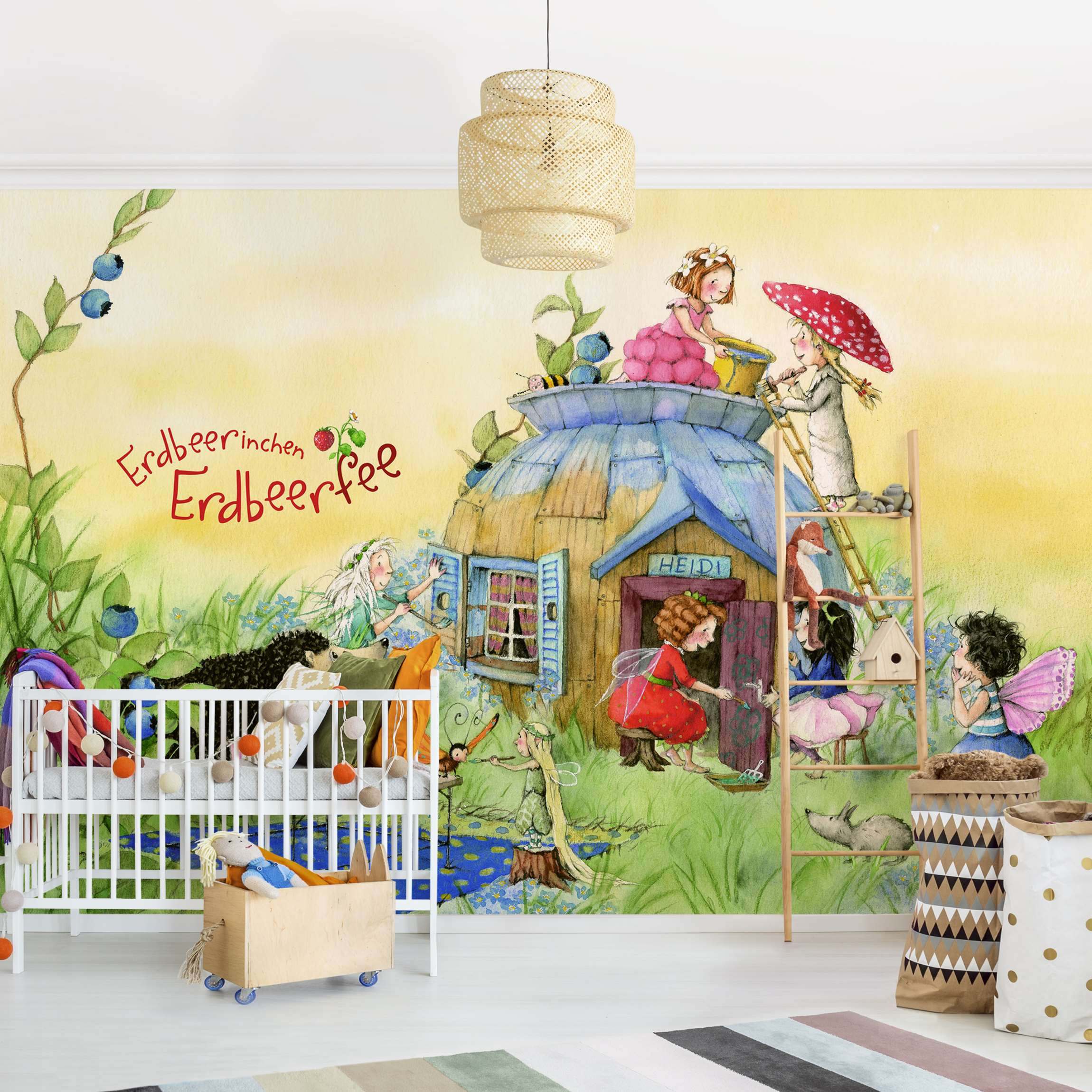 Fototapete Kinderzimmer Erdbeerinchen Erdbeerfee - Bei Heidi