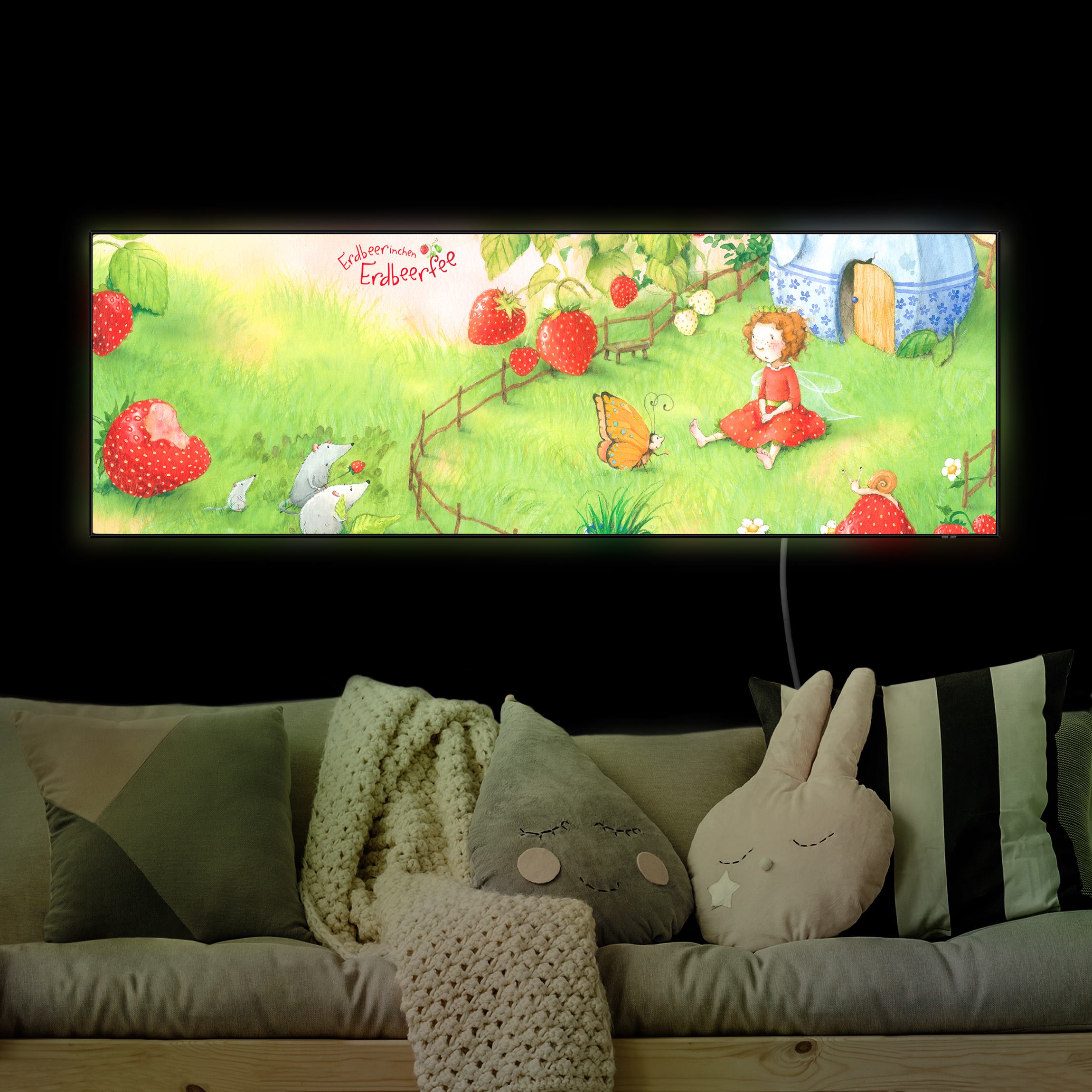 LED-Wechselbild Erdbeerinchen Erdbeerfee - Im Garten