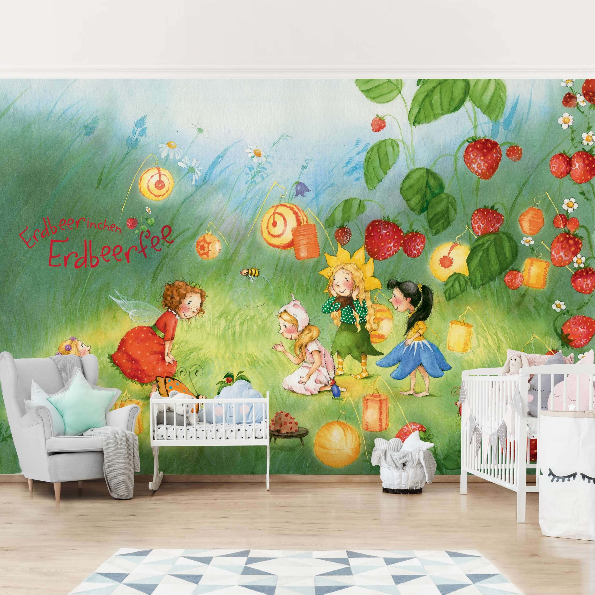 Fototapete Erdbeerinchen Erdbeerfee - Laternen