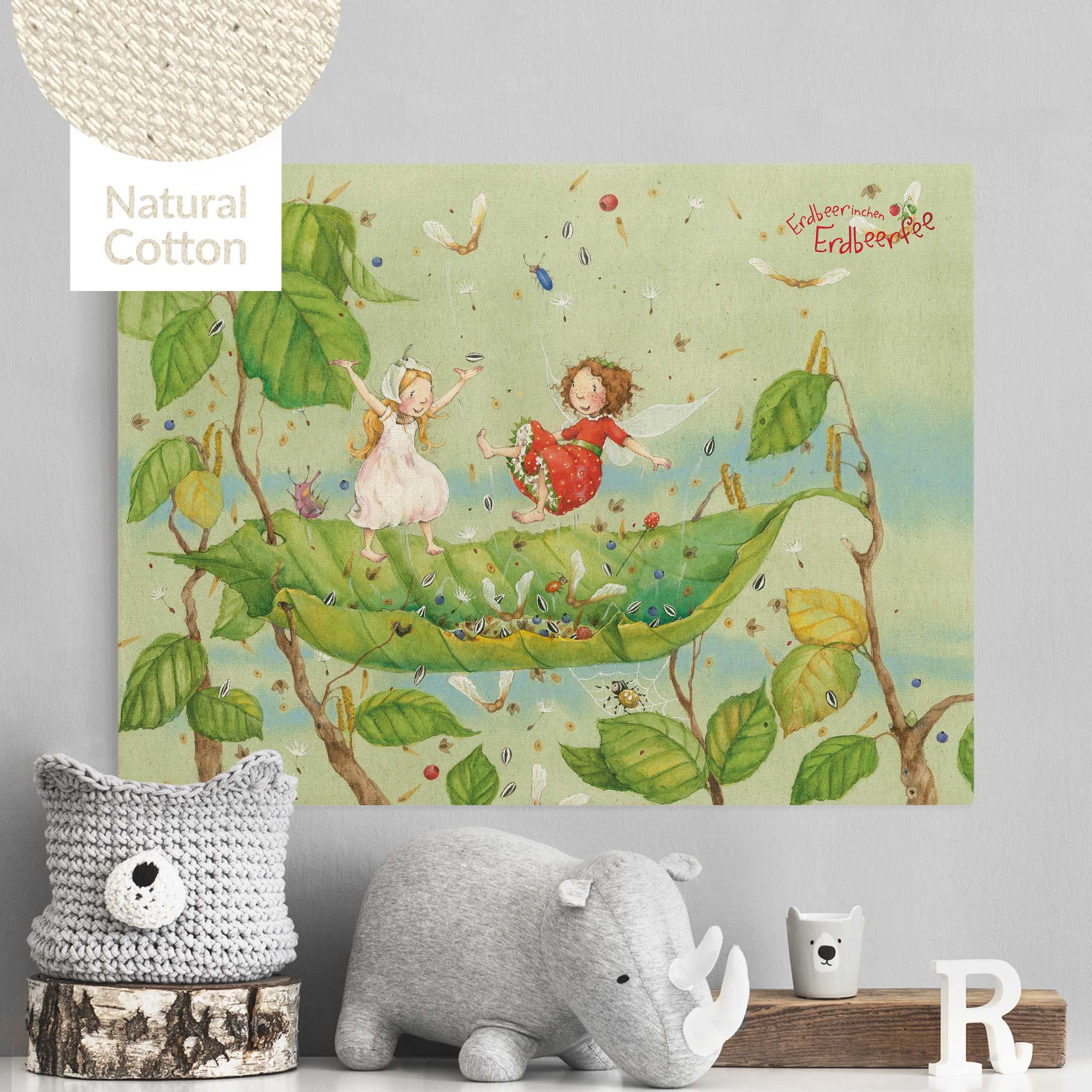 Leinwandbild auf Naturcanvas Erdbeerinchen Erdbeerfee - Trampolin