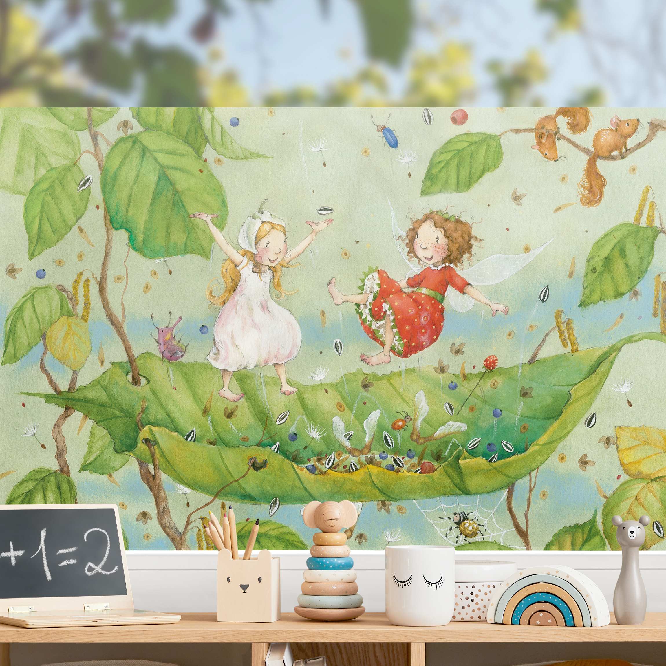 Fensterfolie Erdbeerinchen Erdbeerfee - Trampolin