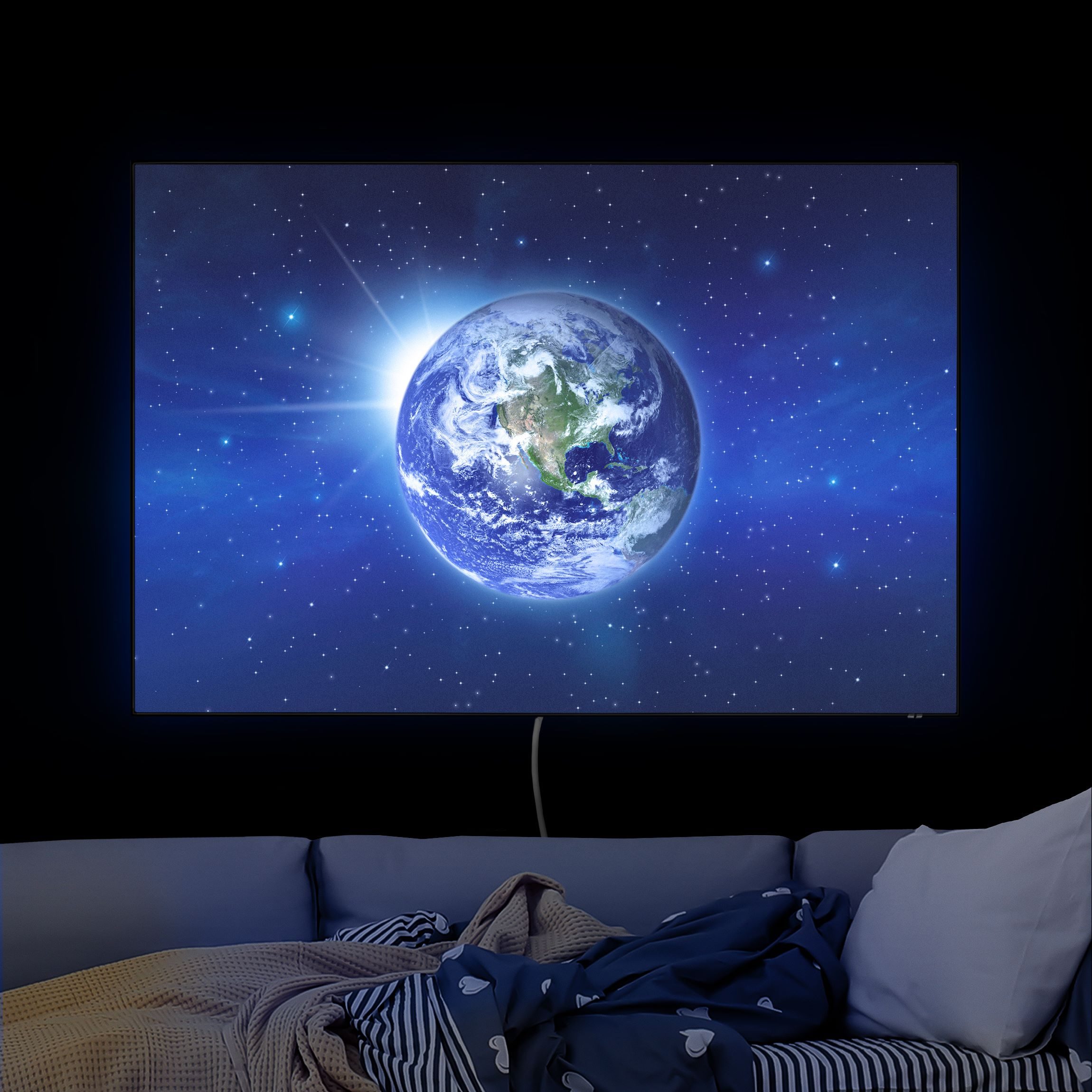 LED-Wechselbild Erde im Weltall