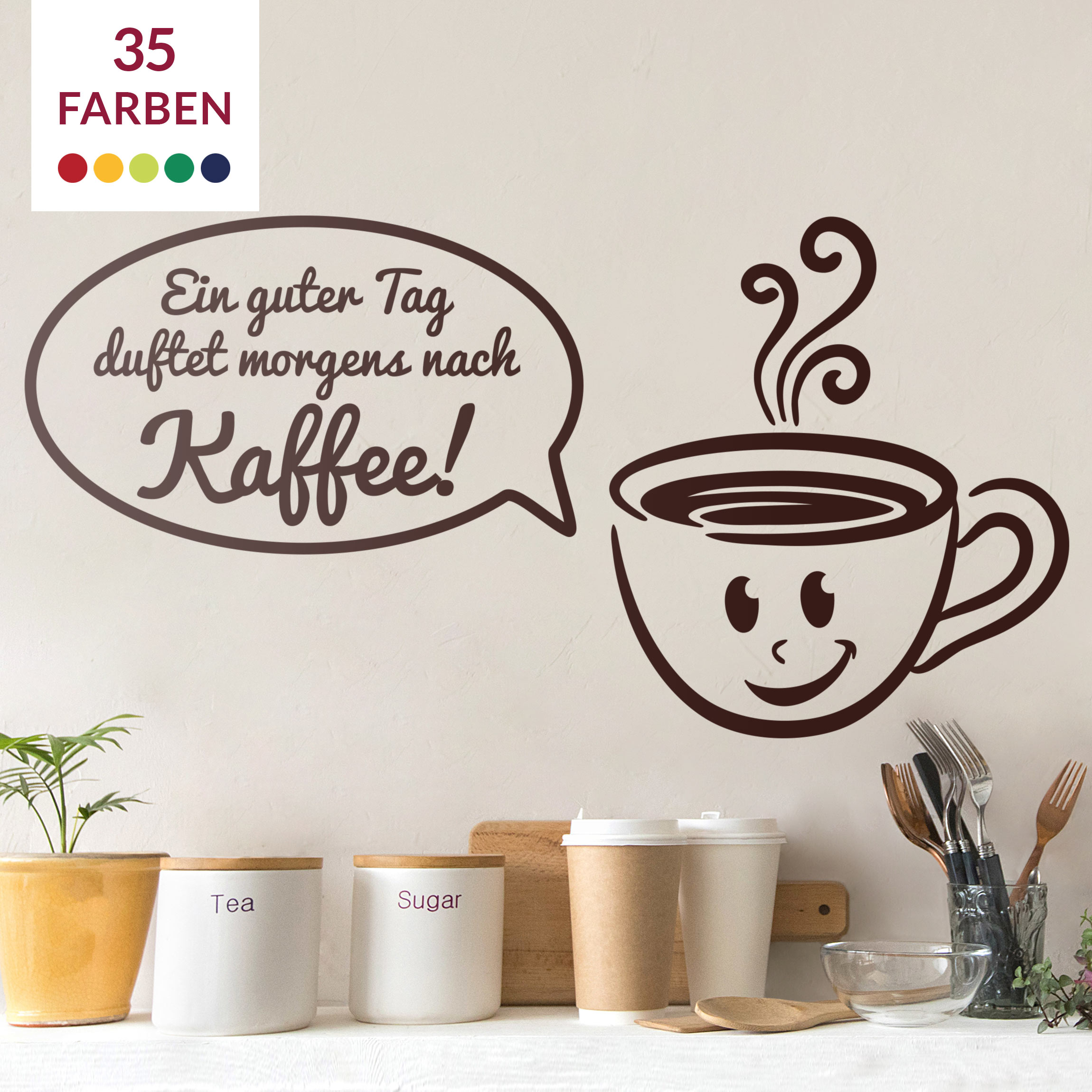 Wandtattoo Küchenspruch Es duftet nach Kaffee
