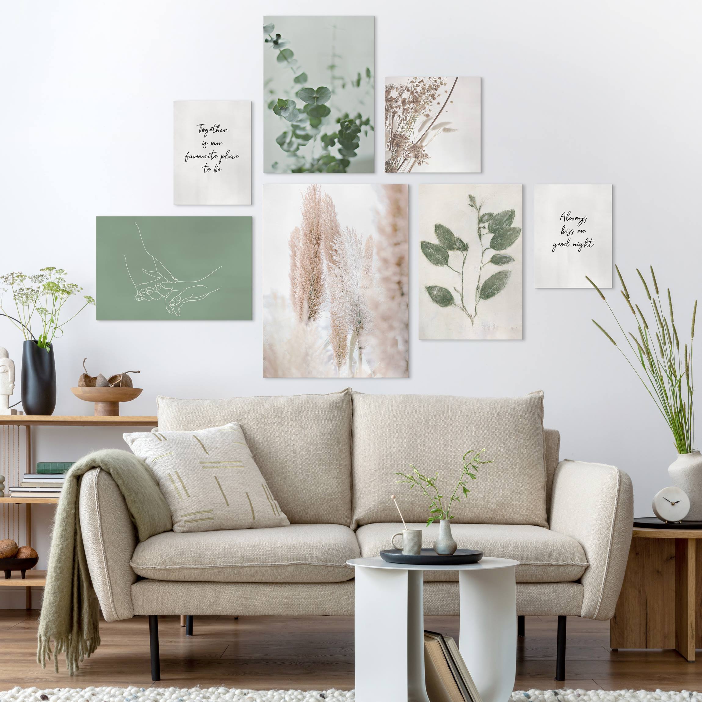 Bilderwände Eukalyptus und Gräser