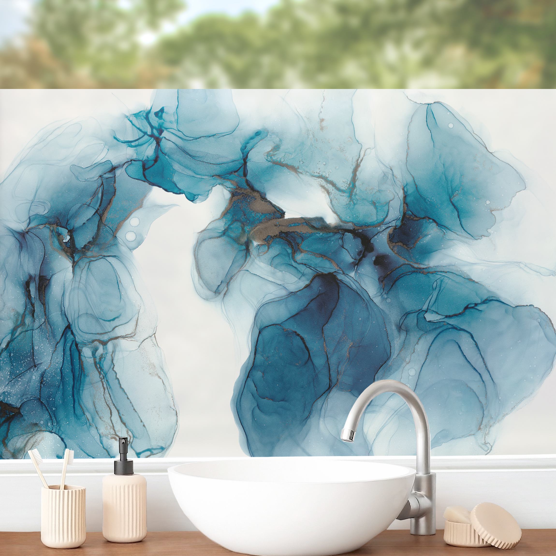 Fensterfolie Evolution Blau und Gold