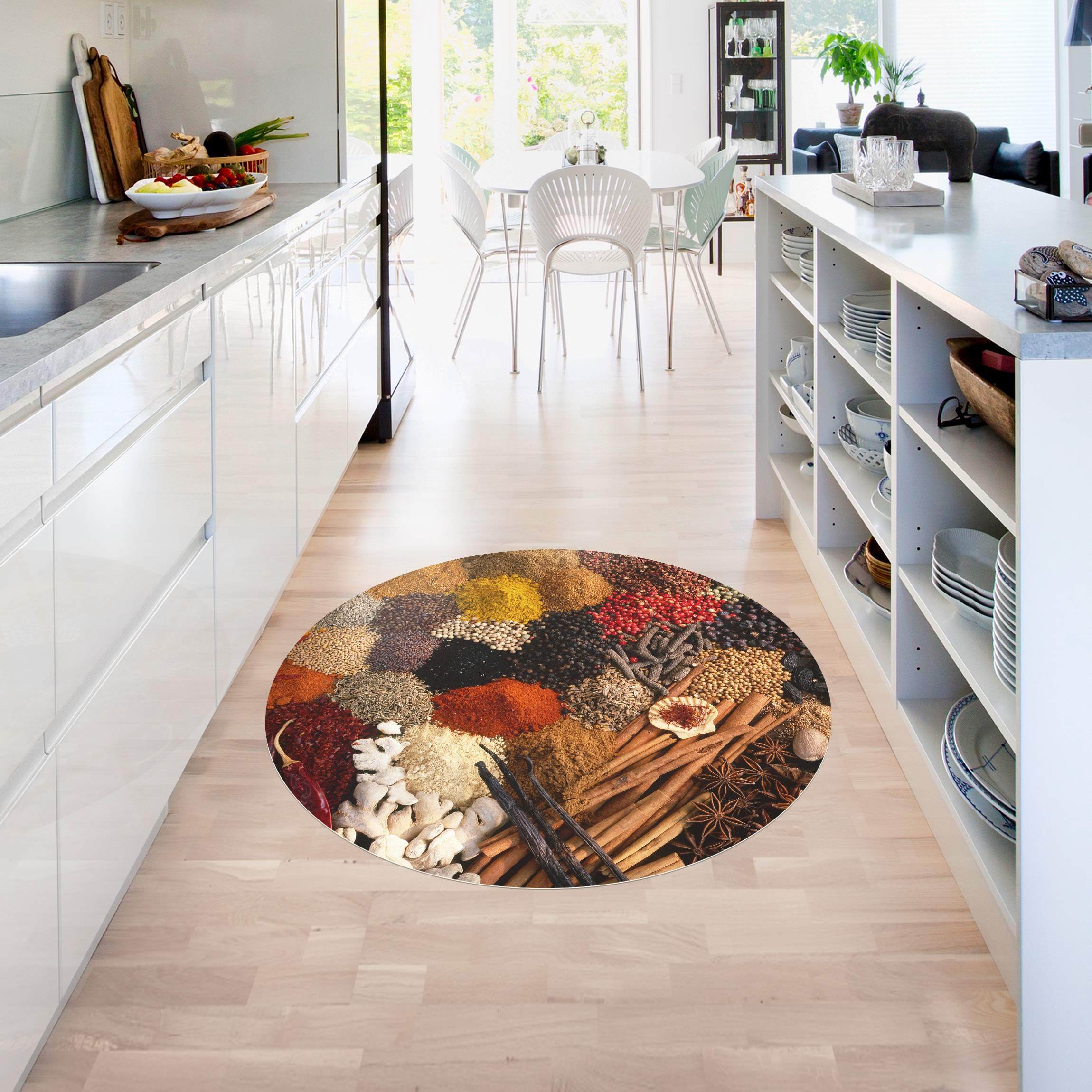 Runder Vinyl-Teppich Exotische Gewürze