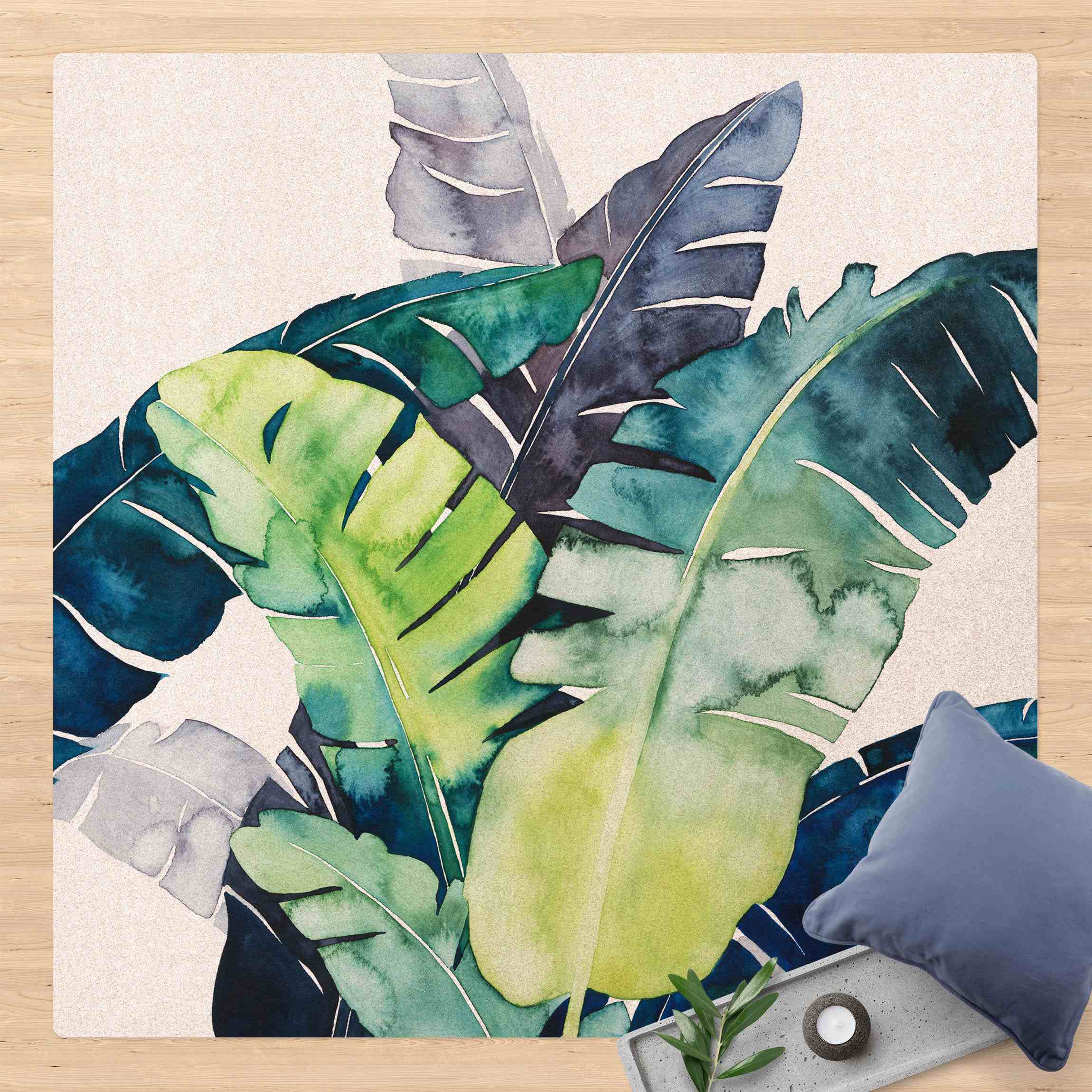 Kork-Teppich Exotisches Blattwerk - Banane