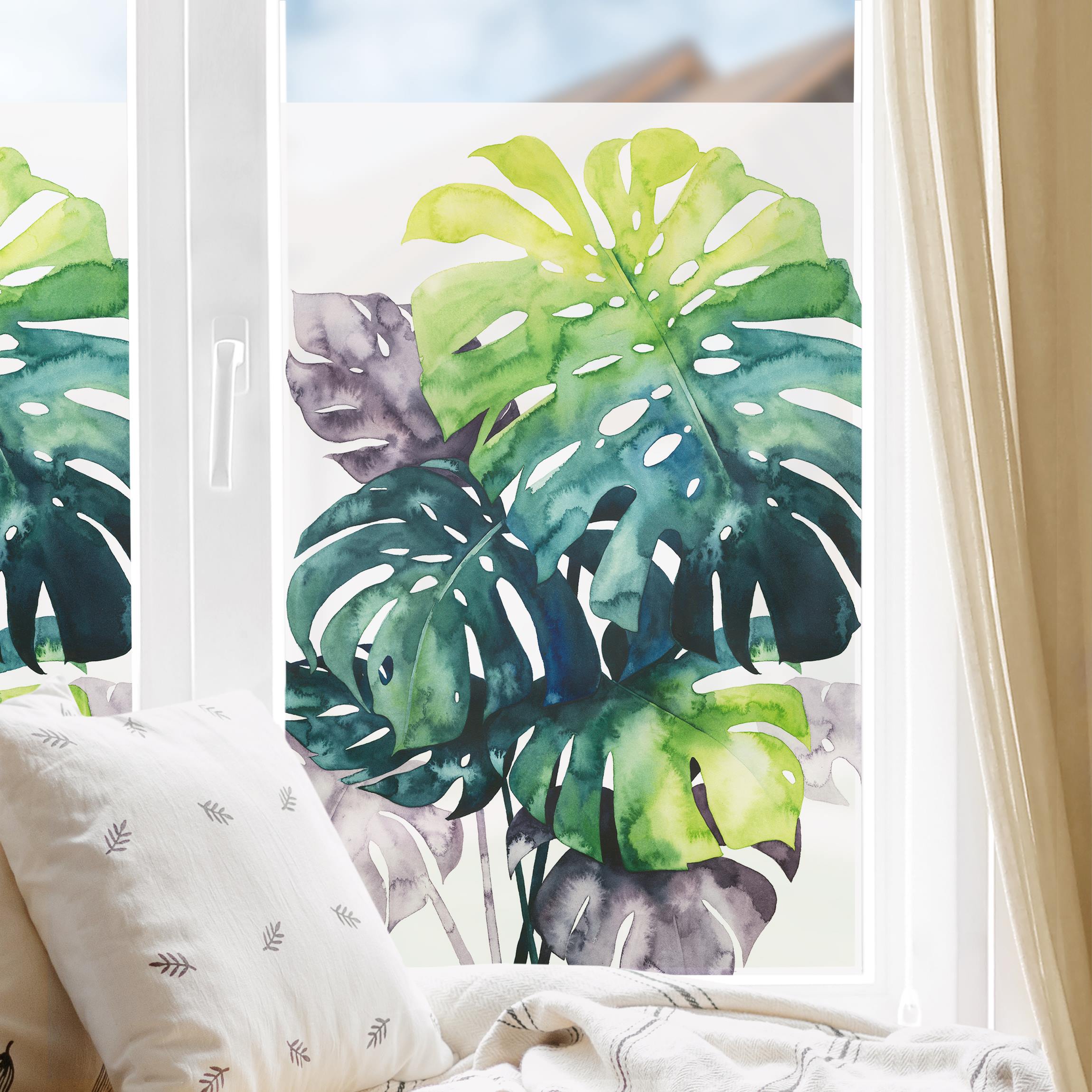 Fensterfolie Exotisches Blattwerk - Monstera