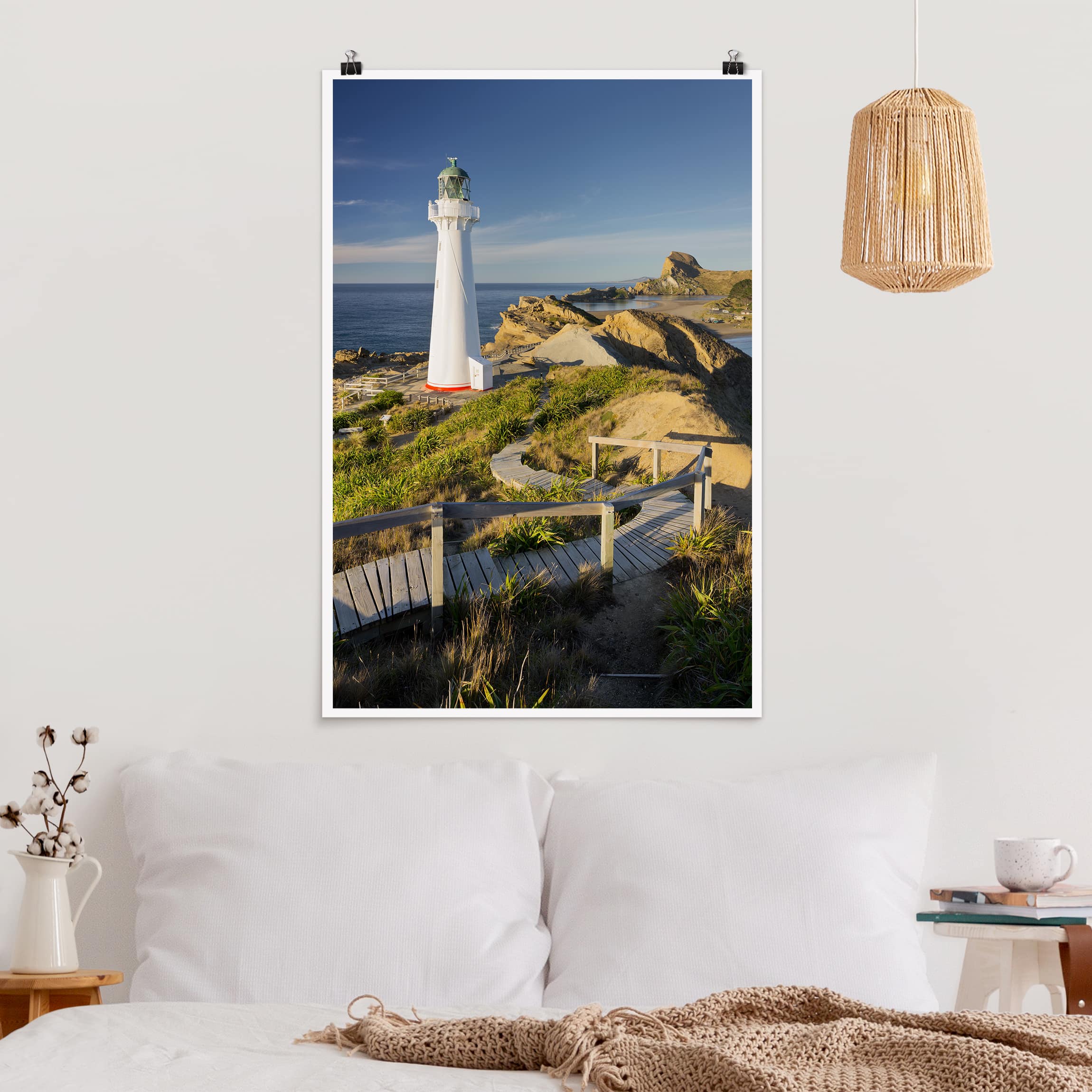Poster - Hochformat Castle Point Leuchtturm Neuseeland