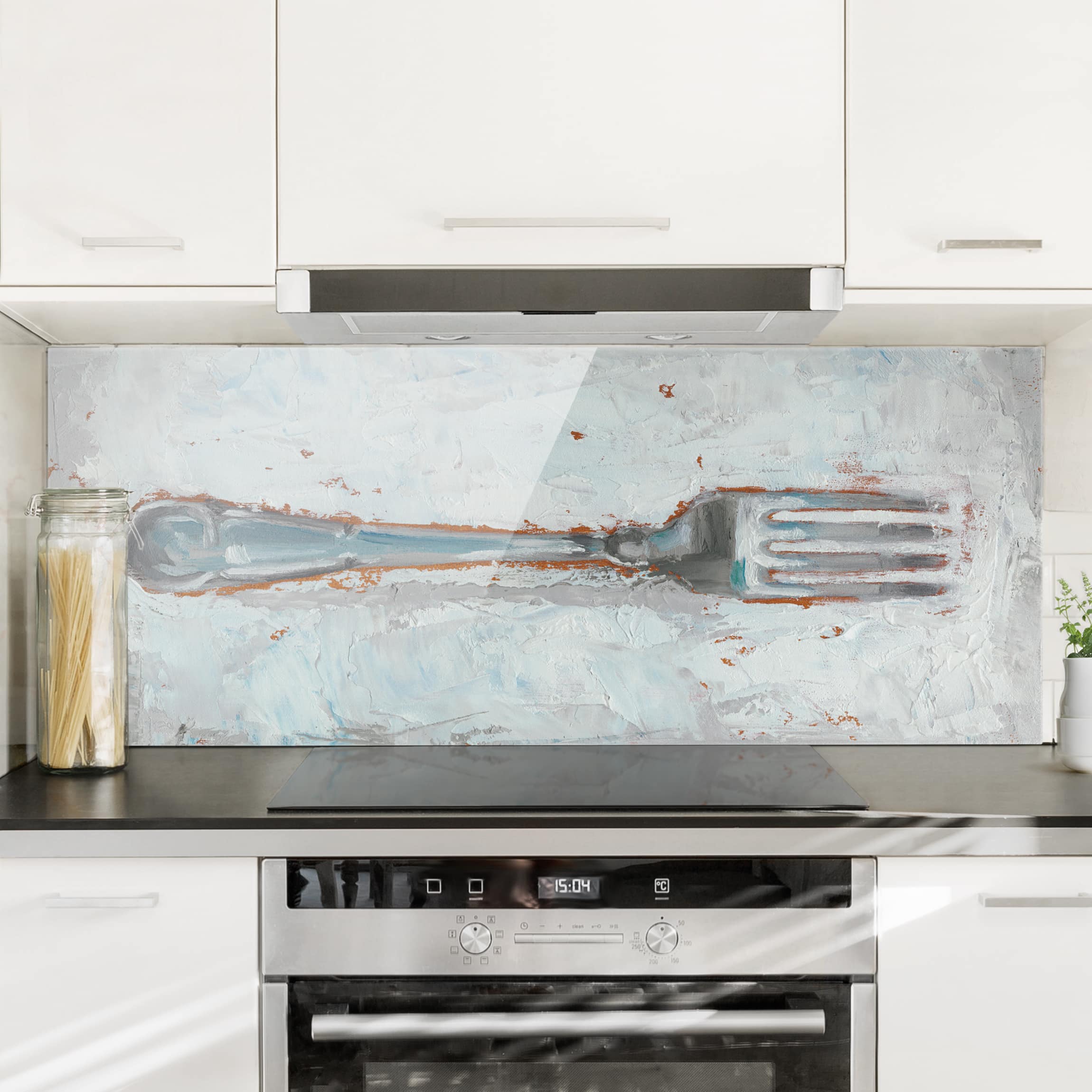Glas Spritzschutz Impressionistisches Besteck - Gabel
