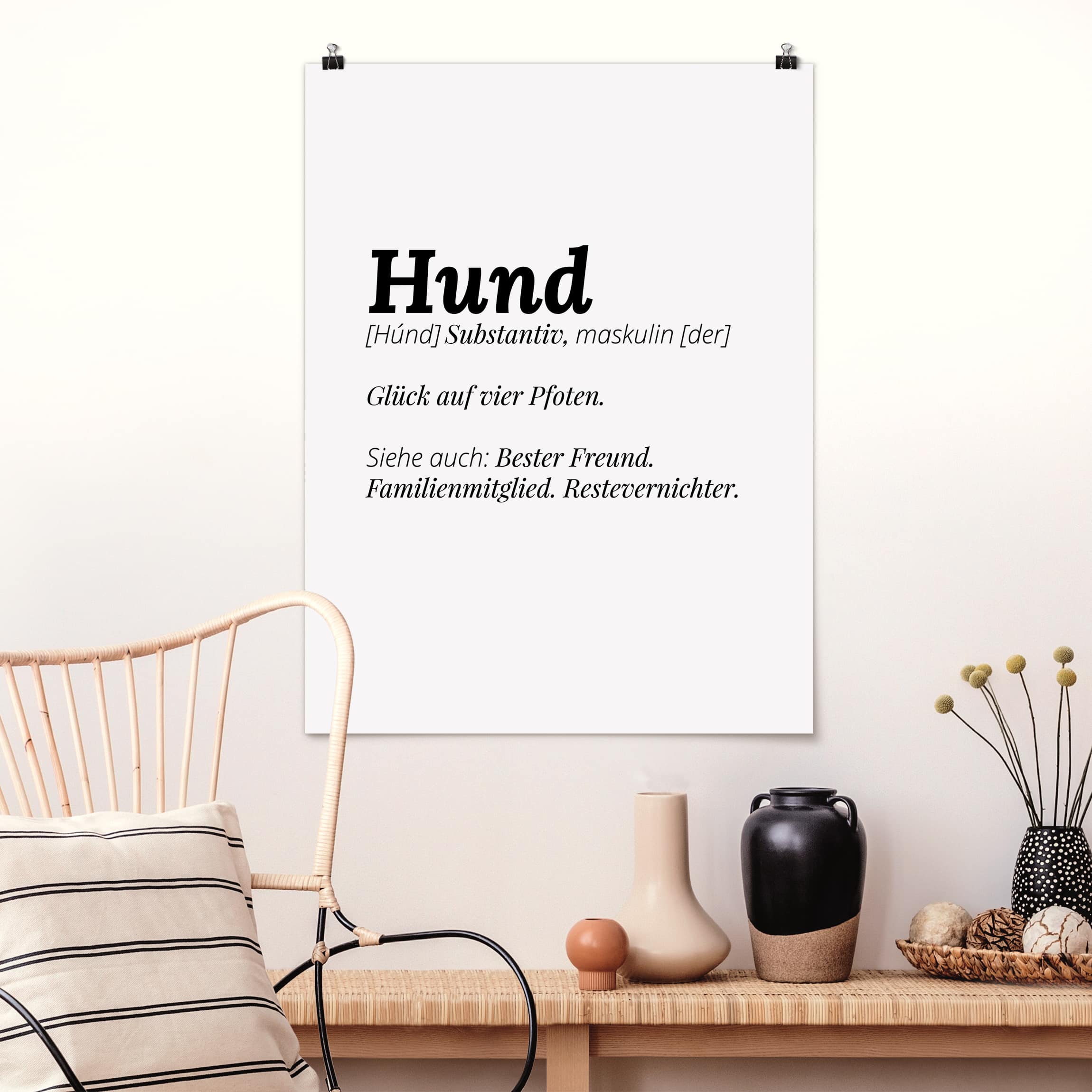 Poster - Hochformat Die Definition von Hund