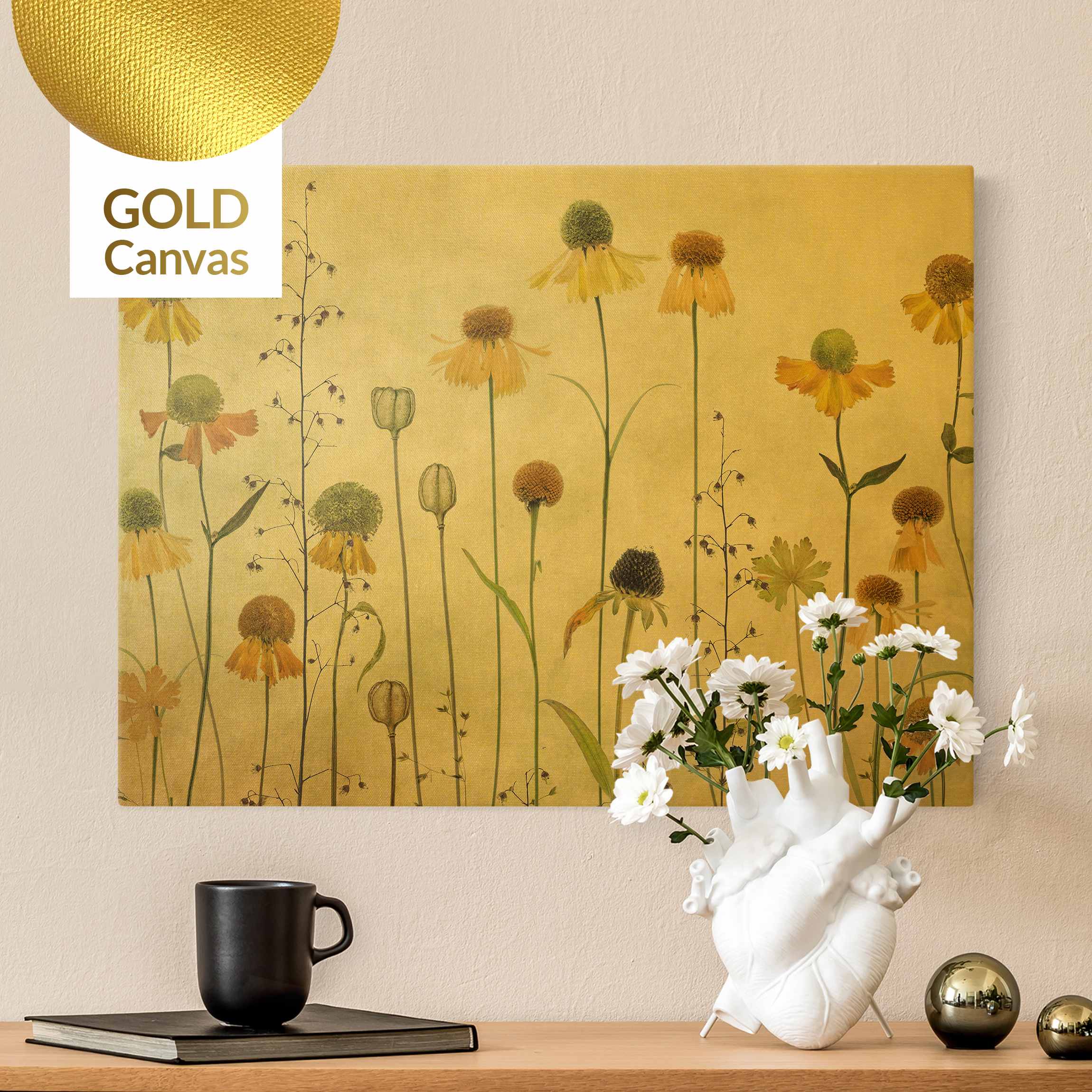 Leinwandbild Zarte Helenium Blüten