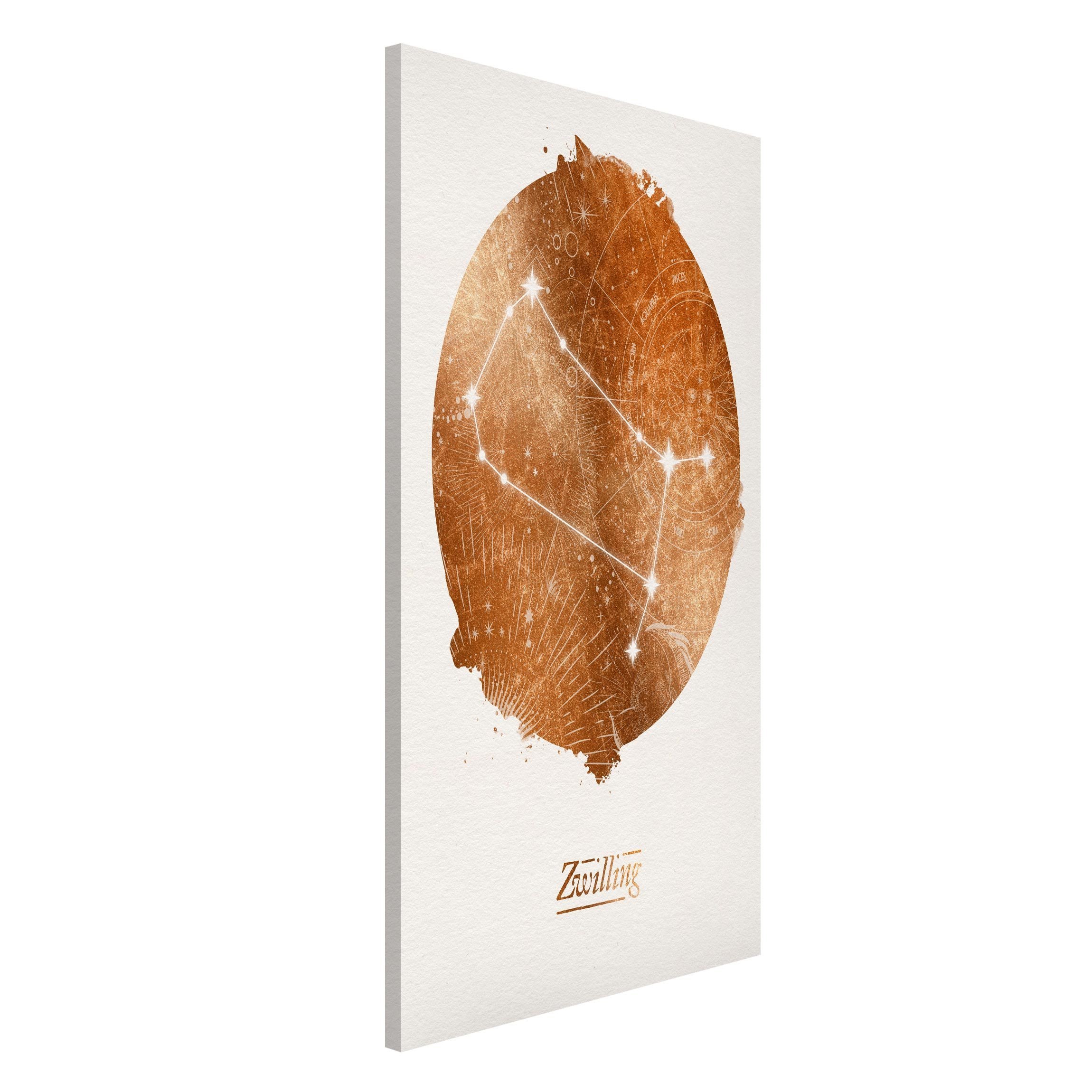Magnettafel Sternzeichen Zwilling Gold