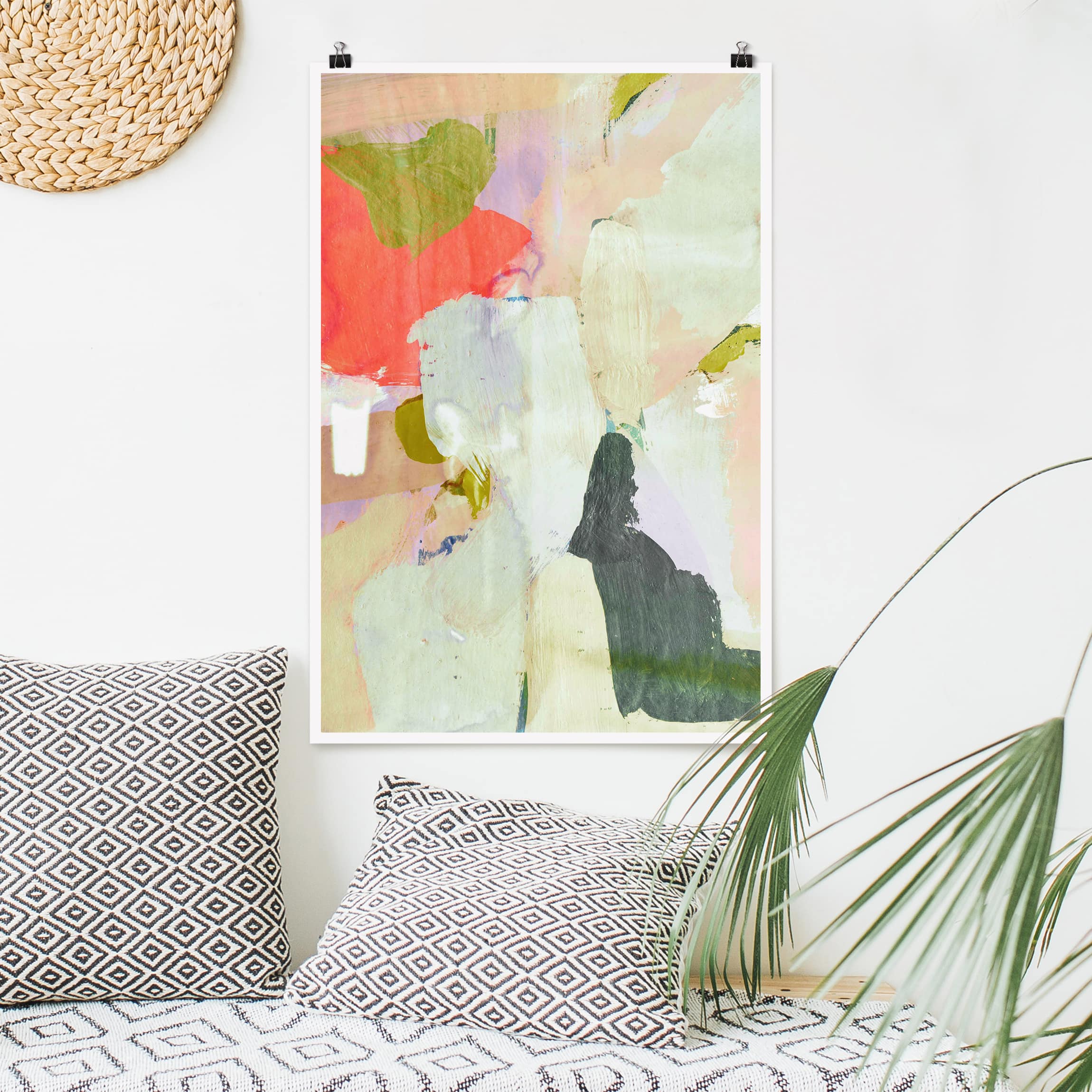 Poster - Hochformat Klangspiel in Fuchsia II