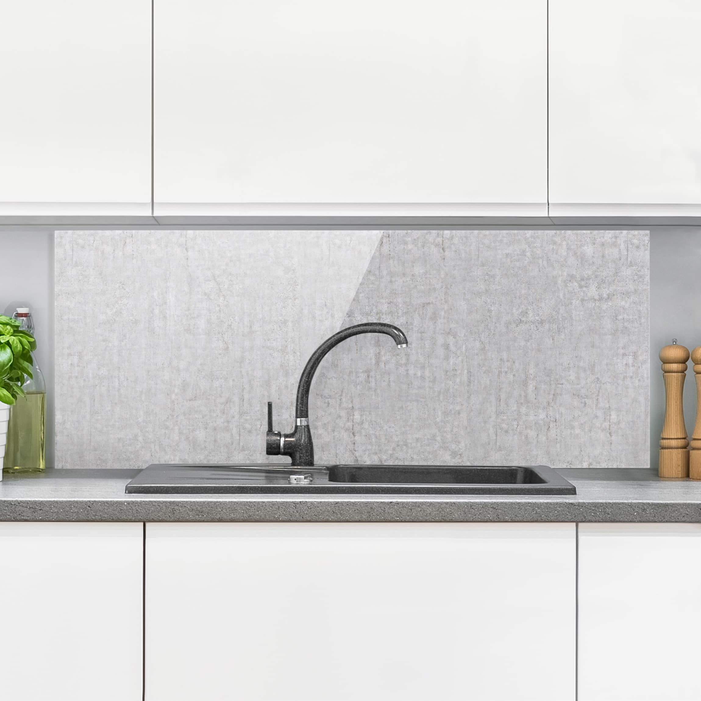 Glas Spritzschutz Beton Ciré hell