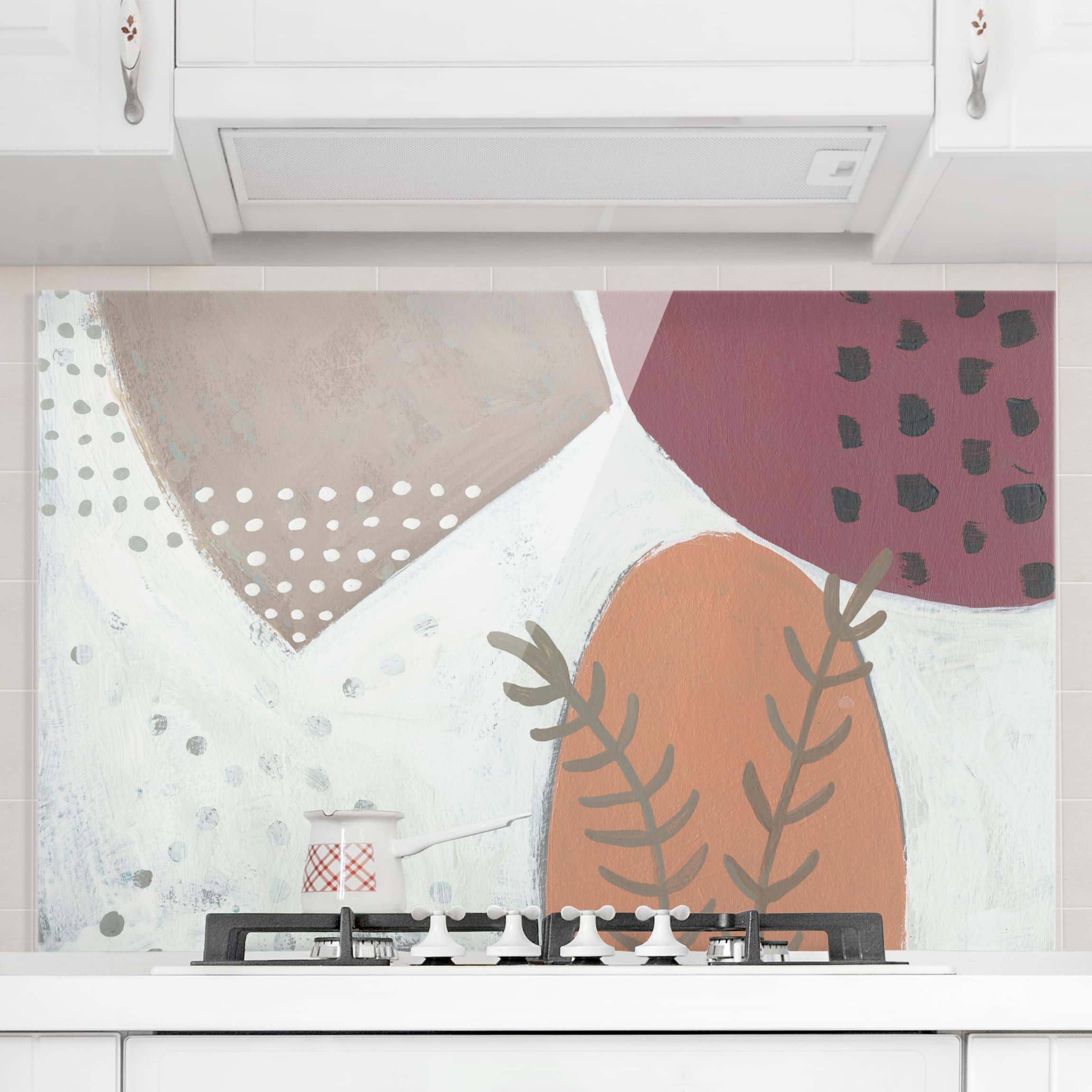 Glas Spritzschutz - Querformat 3:2 Karneval der Formen in Lachs II