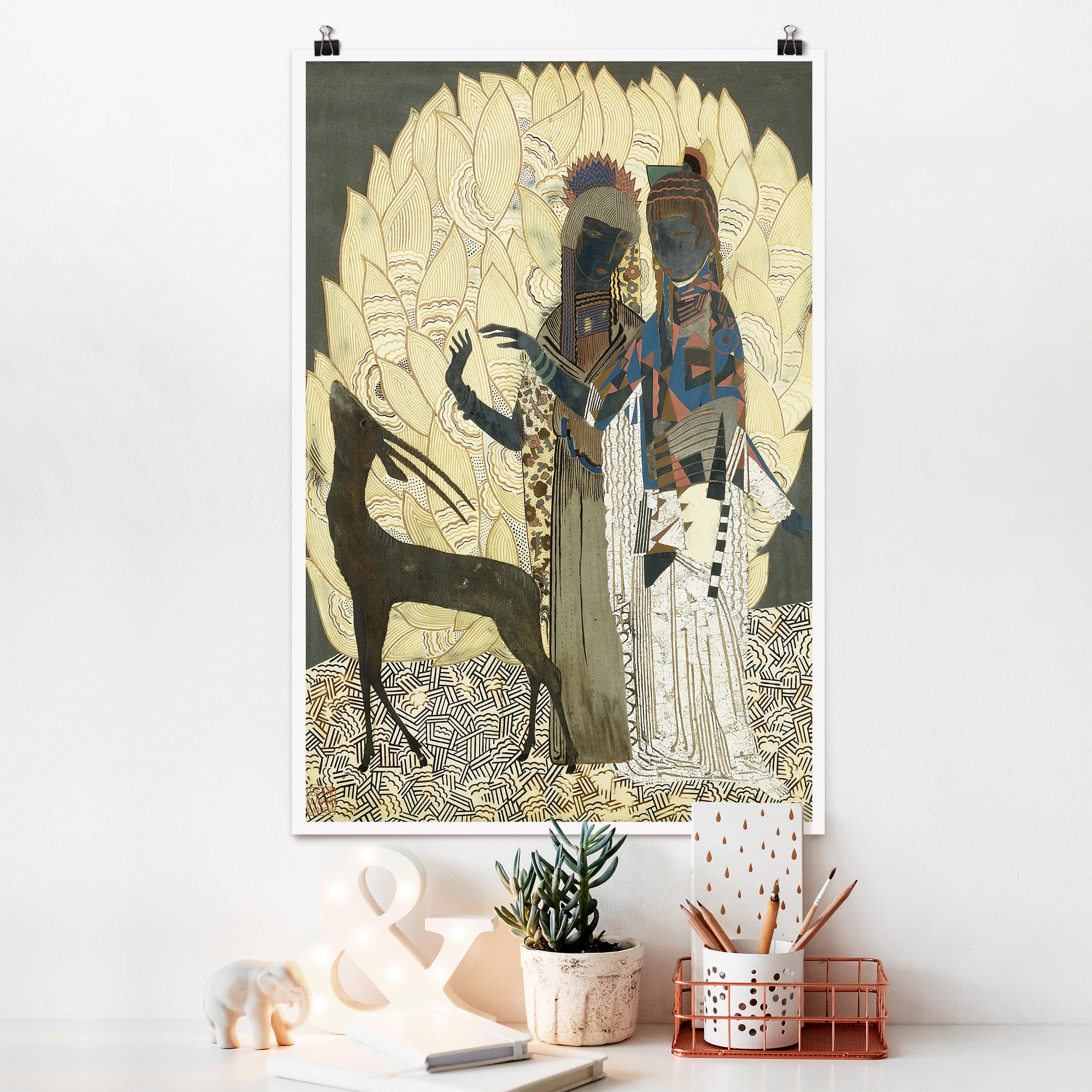 Poster Jean Dunand - Zwei stilisierte Frauen