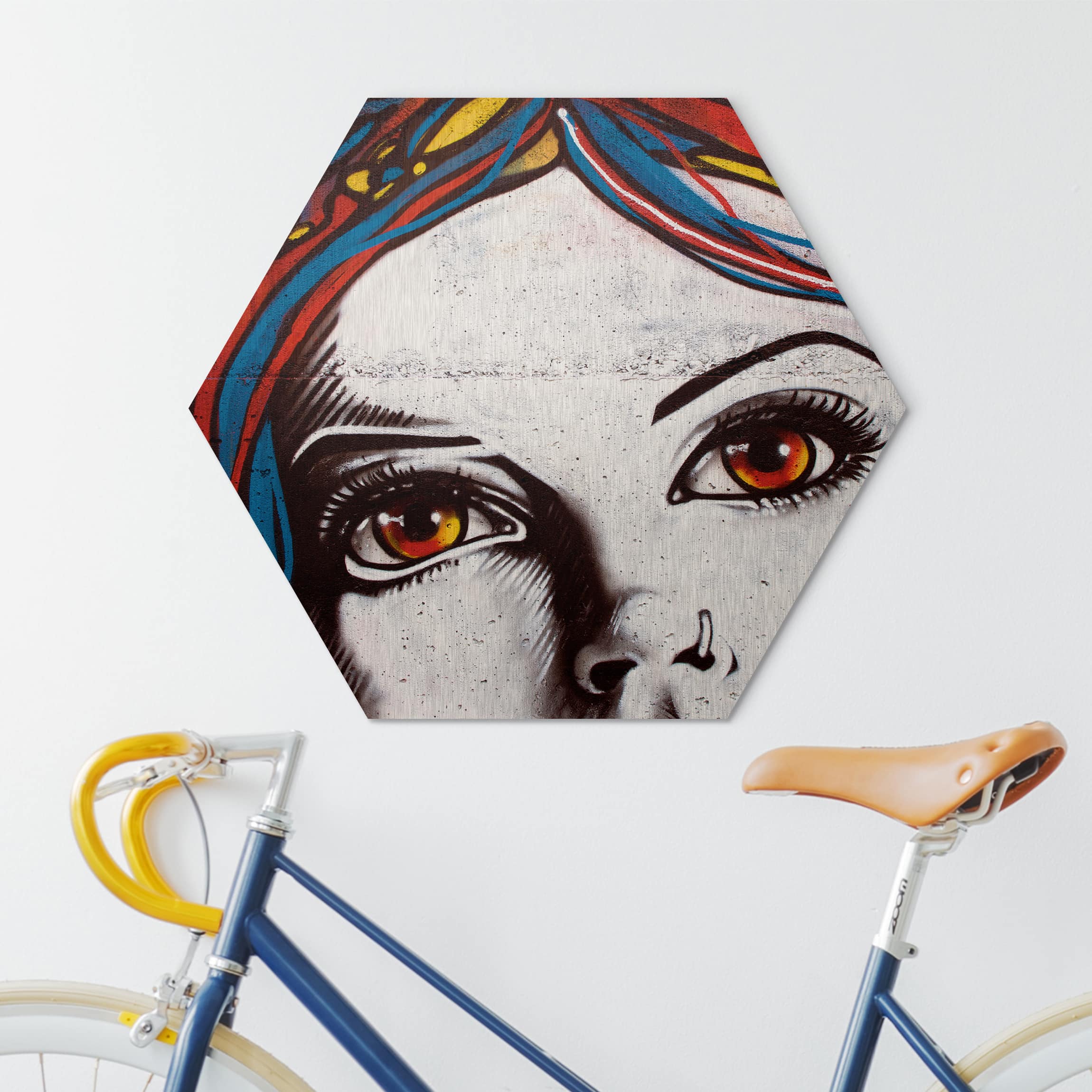 Hexagon-Alu-Dibond Bild Punk Graffiti