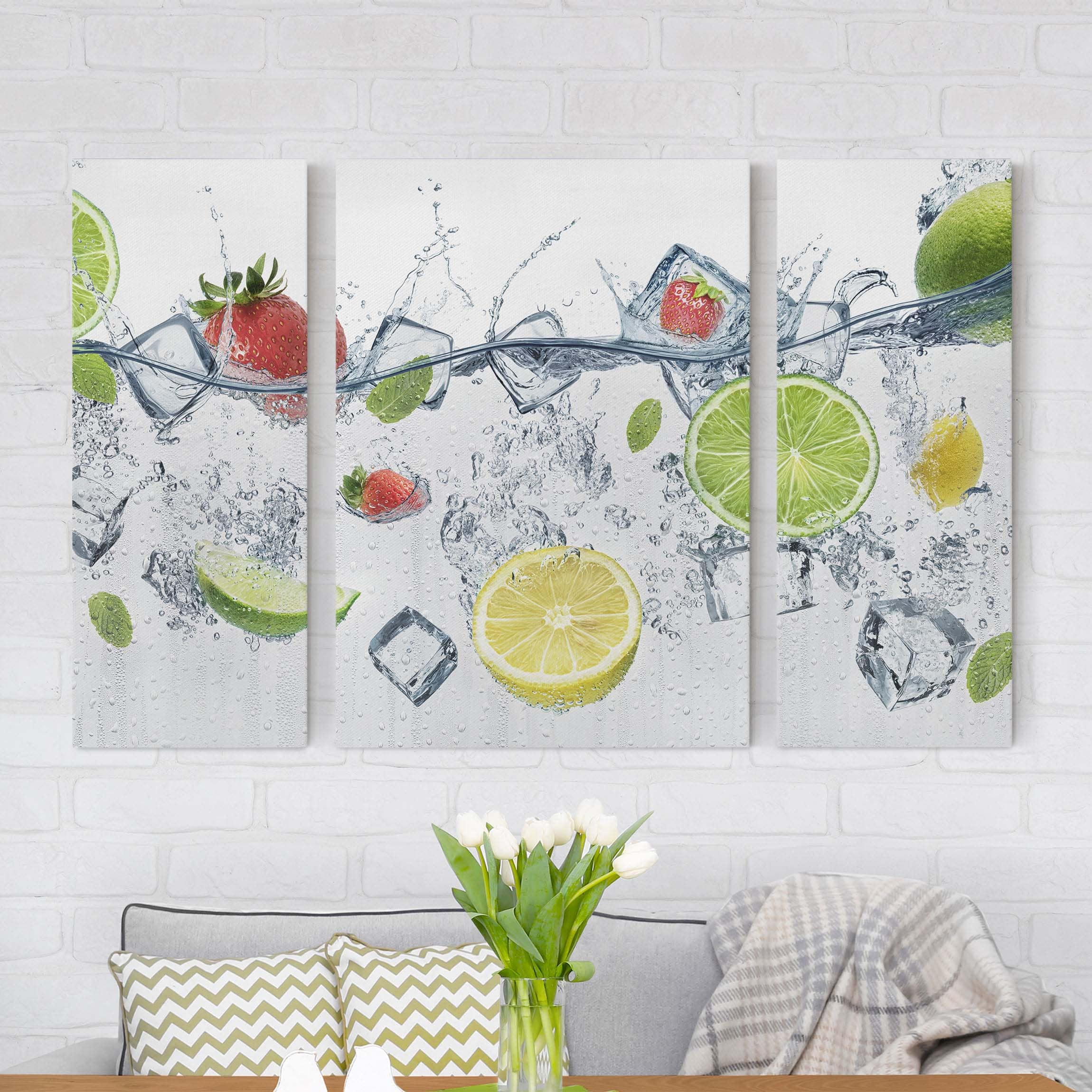 3-teiliges Leinwandbild Küche Frucht Cocktail