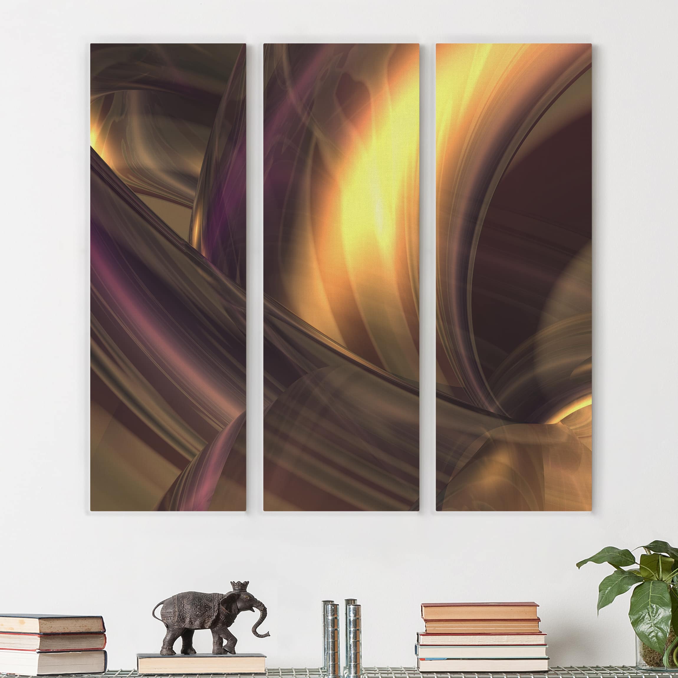 3-teiliges Leinwandbild - Quadrat Enchanted Fire