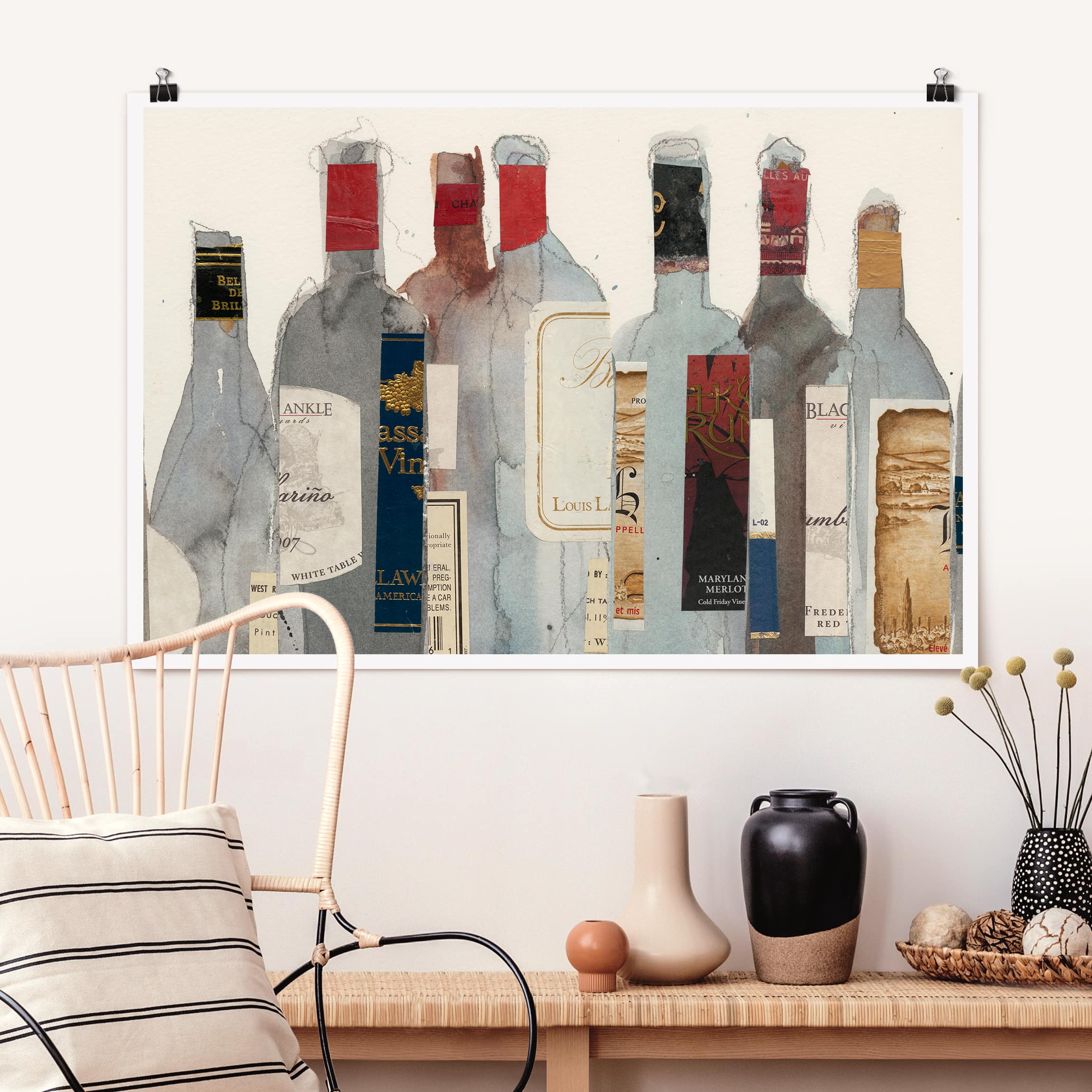 Poster Kunstdruck - Querformat Wein & Spirituosen I