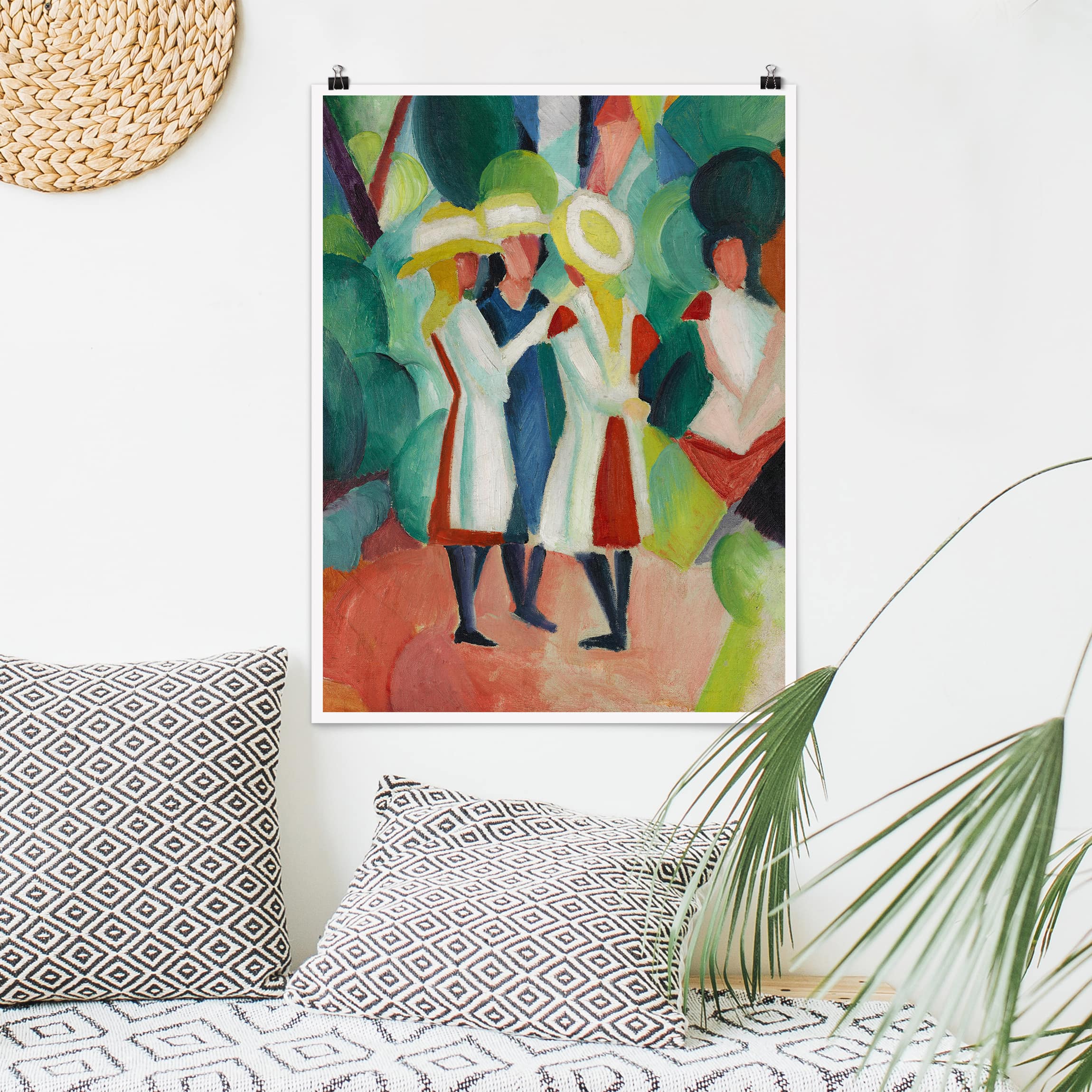 Poster - Hochformat August Macke - Drei Mädchen