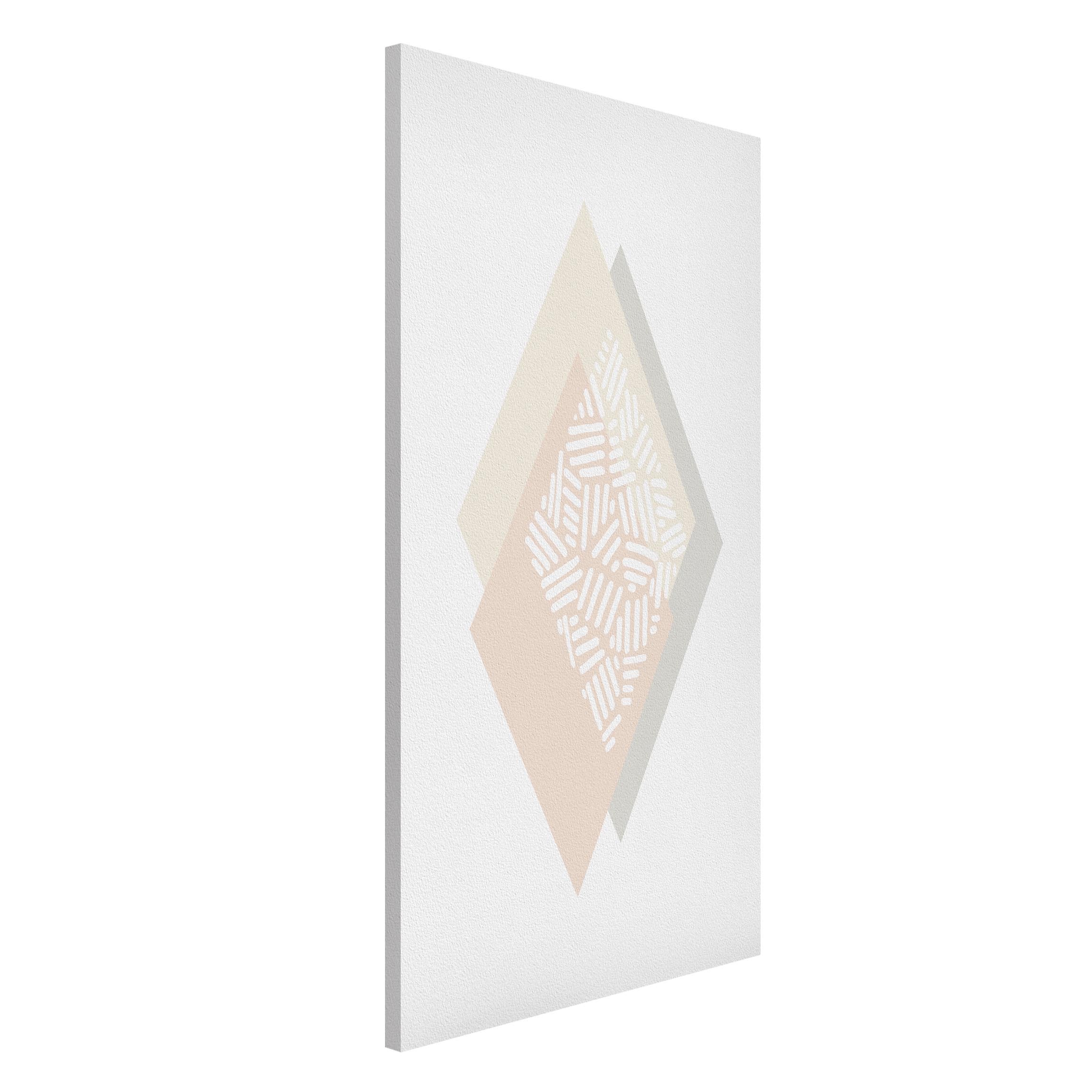 Magnettafel Sanfte Farben Geometrie Karo