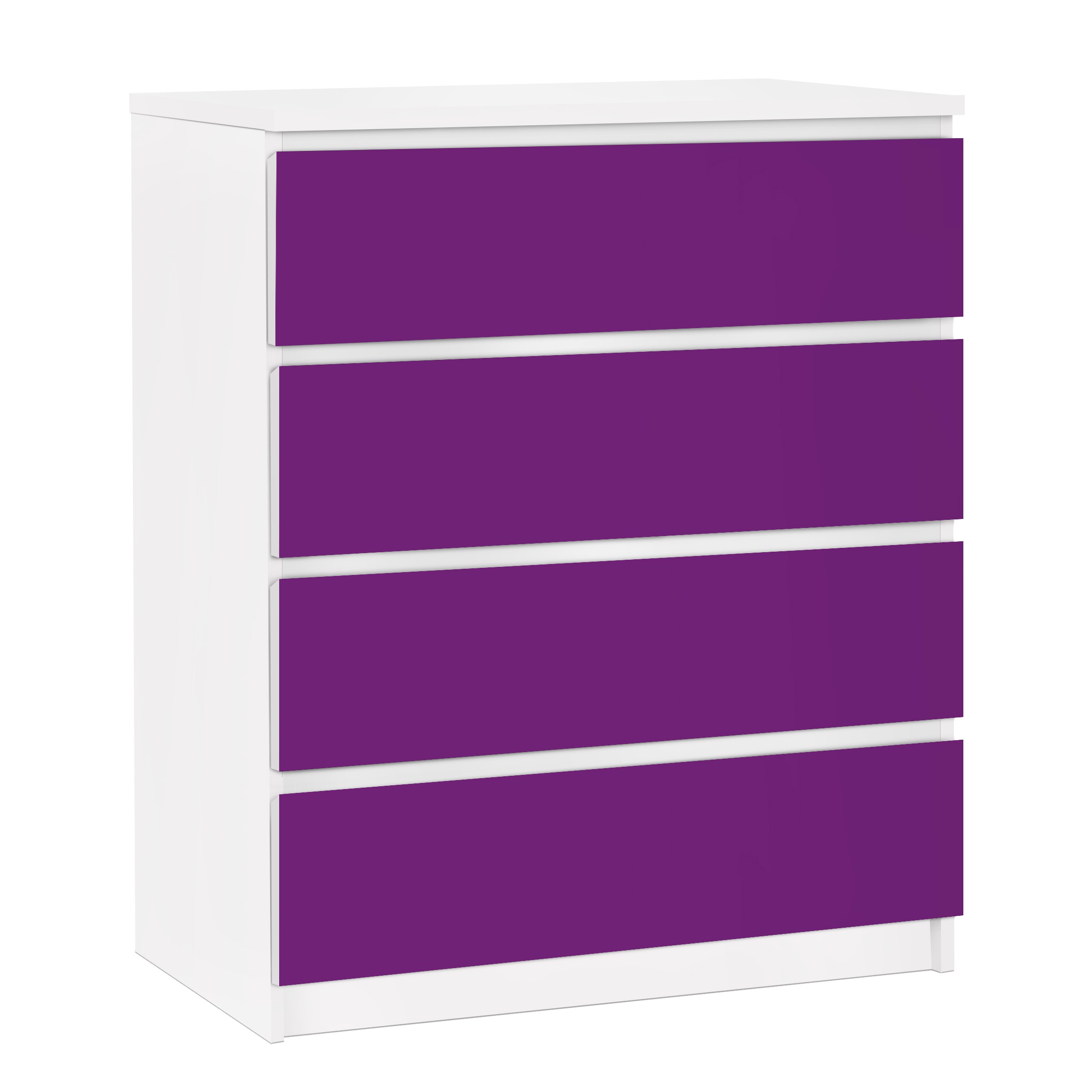 Möbelfolie für IKEA Malm Kommode 4 Schubladen Colour Purple