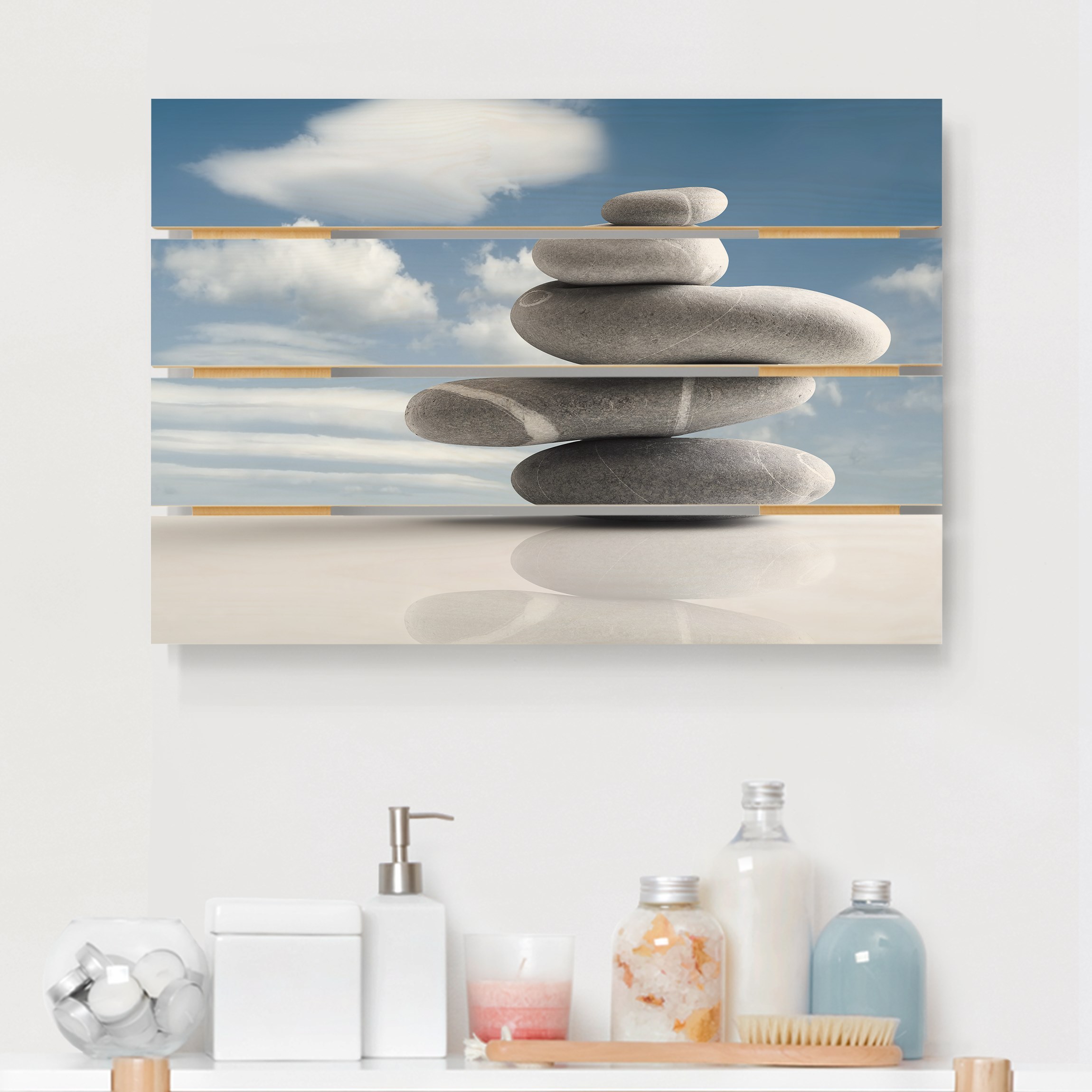 Holzbild Plankenoptik - Querformat In Balance