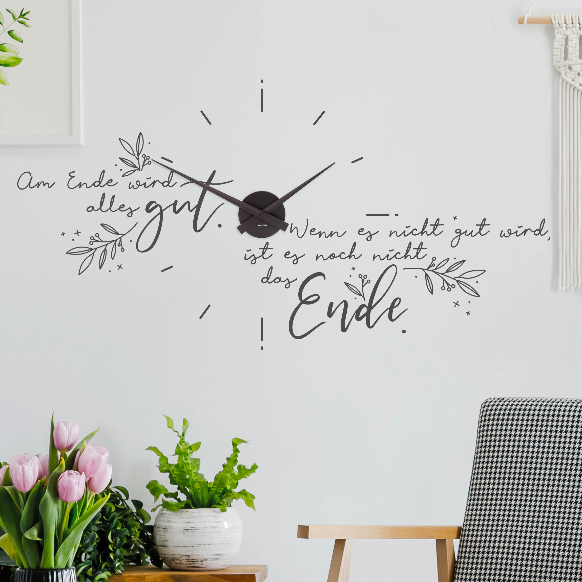 Wandtattoo Uhr Am Ende wird alles gut mit Uhr