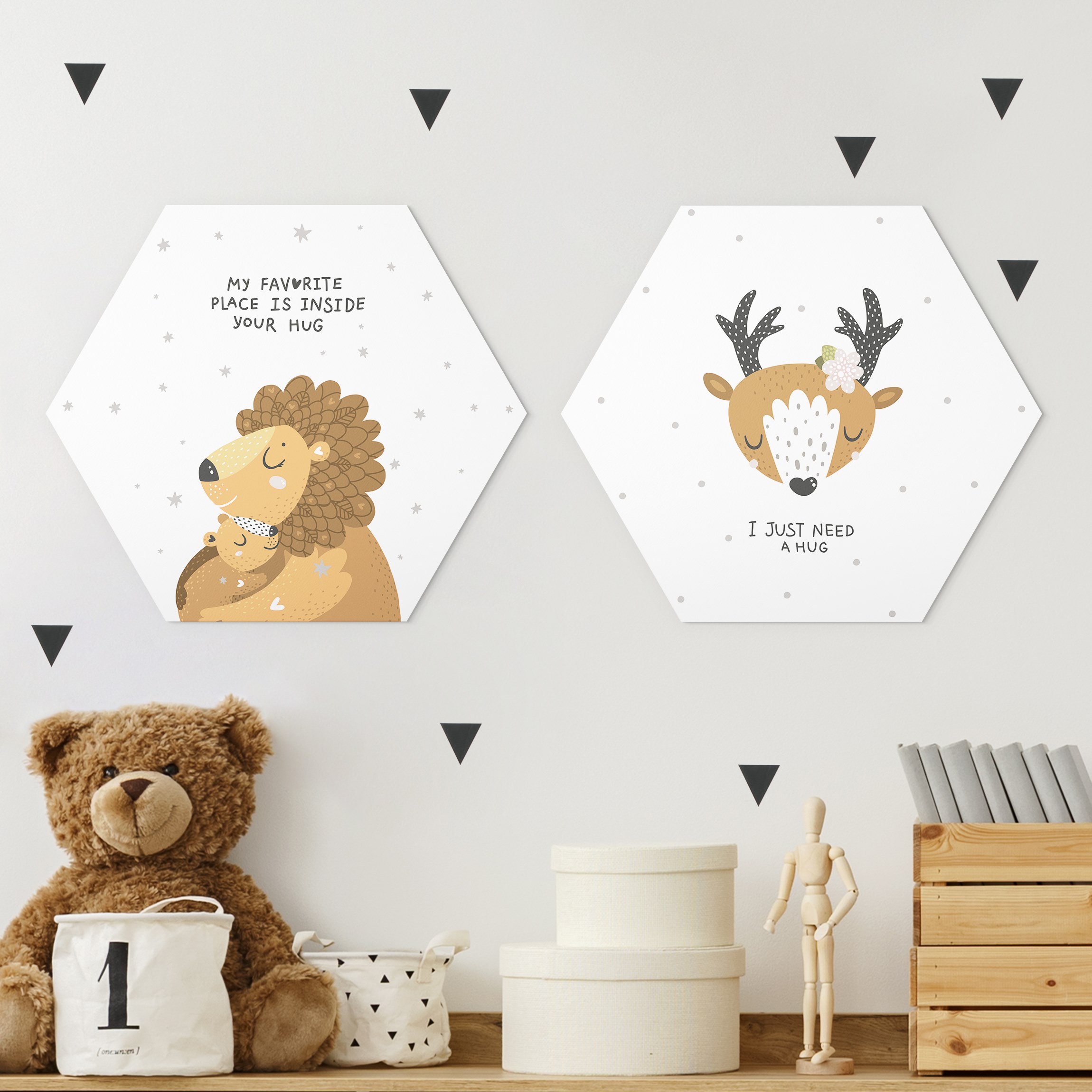 2-teiliges Hexagon-Forexbild I just need a hug Set I
