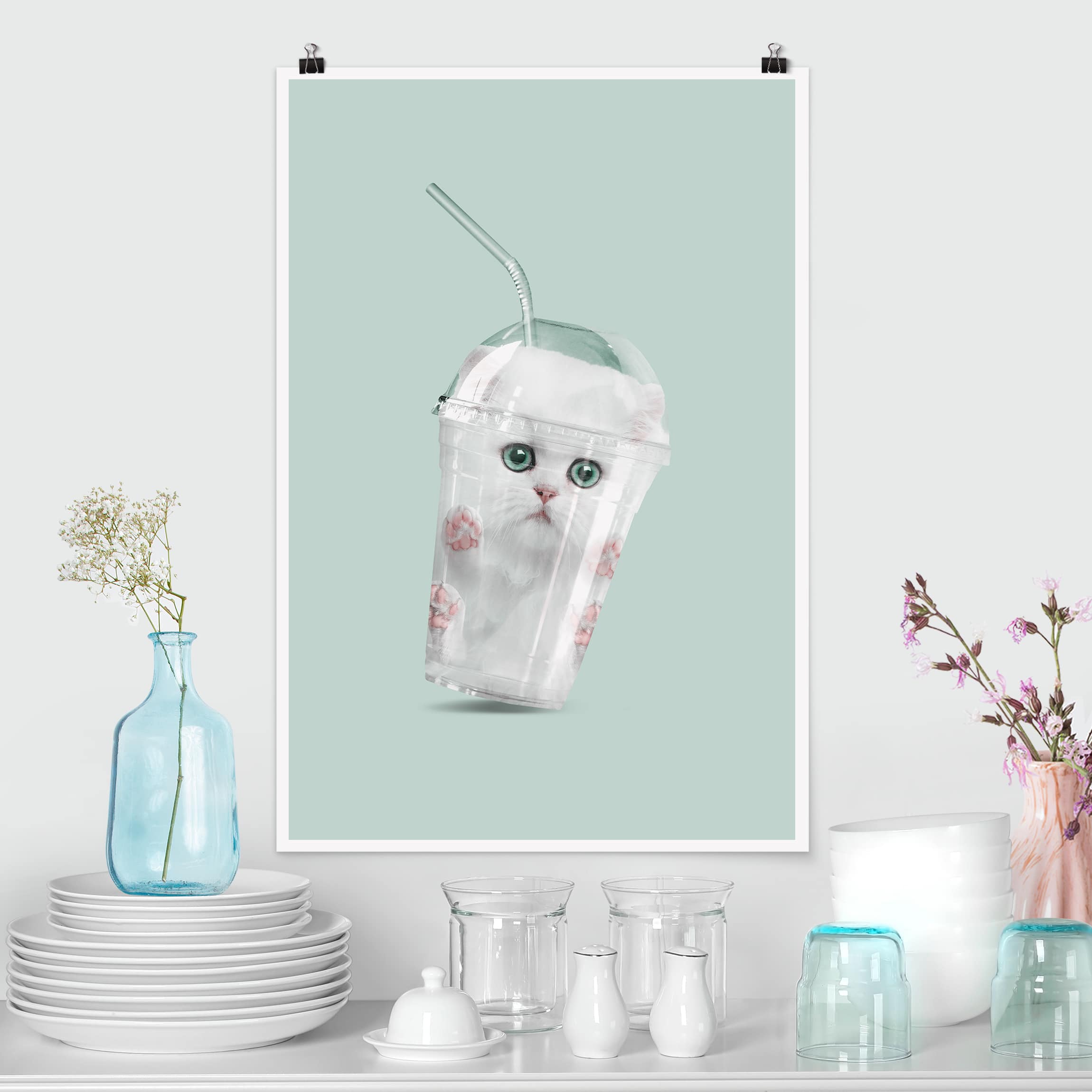 Poster - Hochformat Shake mit Katze