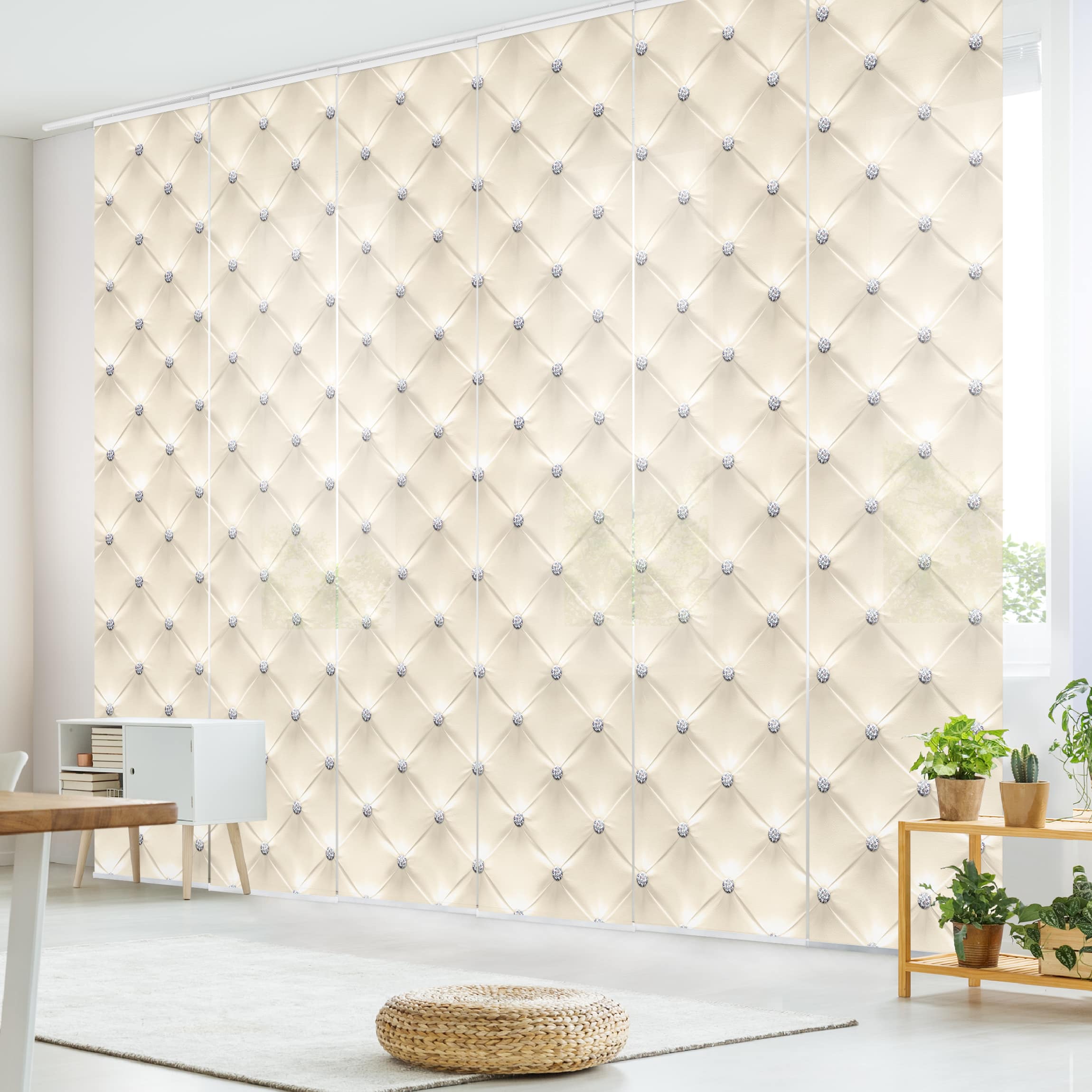 Schiebegardine Diamant Creme Luxus