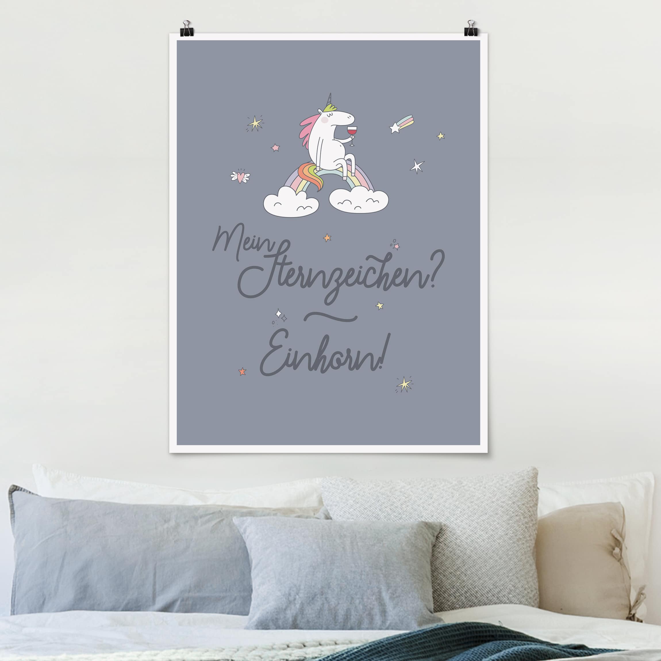 Poster - Hochformat Mein Sternzeichen - Einhorn