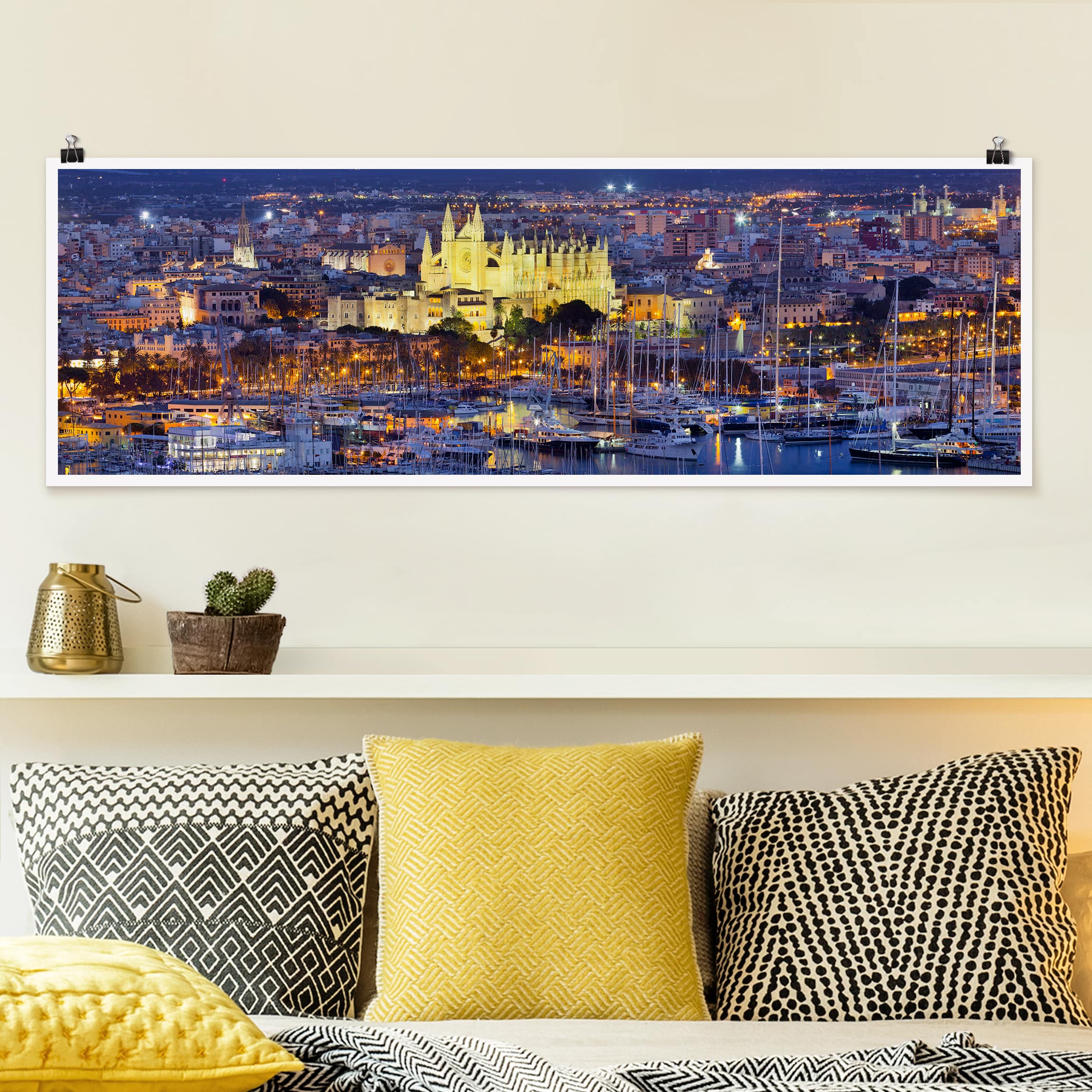 Panorama Poster Palma de Mallorca City Skyline und Hafen