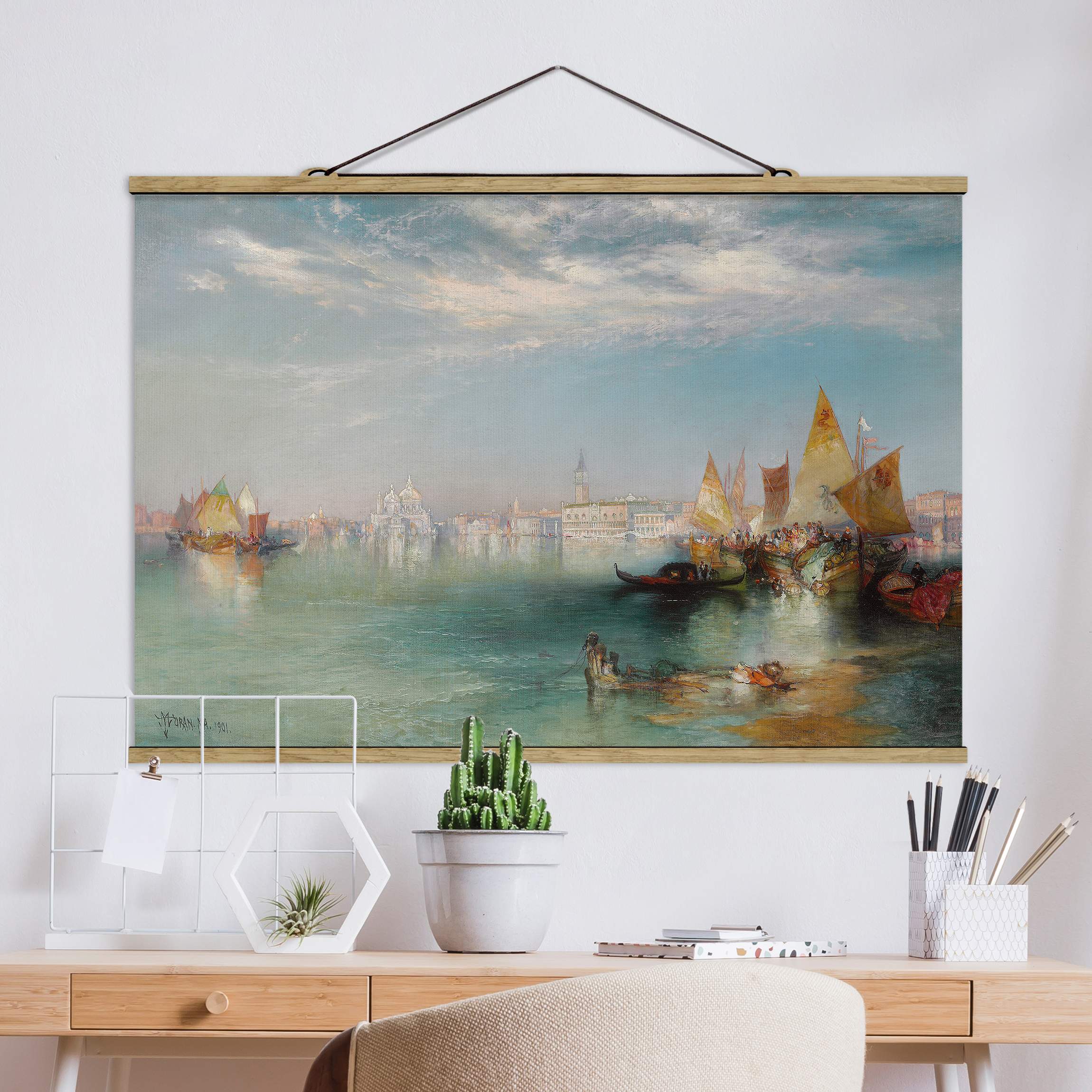 Stoffbild - Querformat Thomas Moran - Canal Grande Venedig