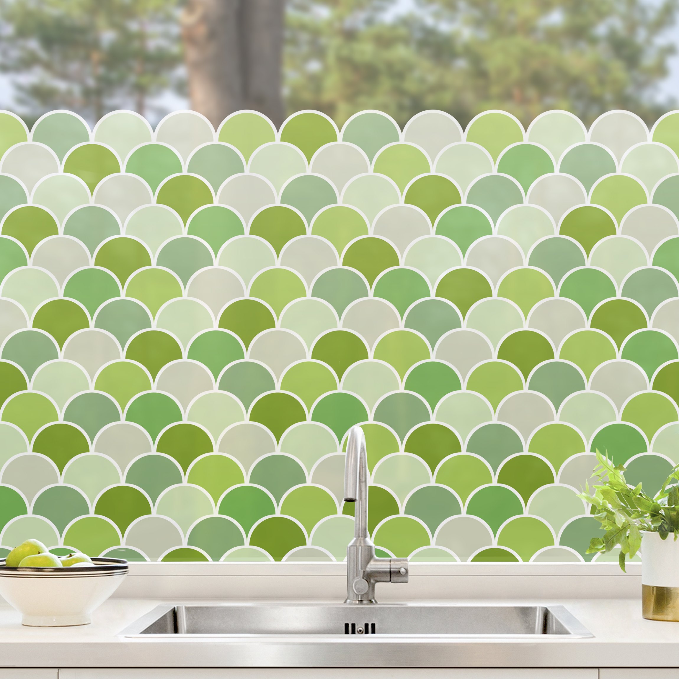 Fensterfolie Fächer Muster Grün