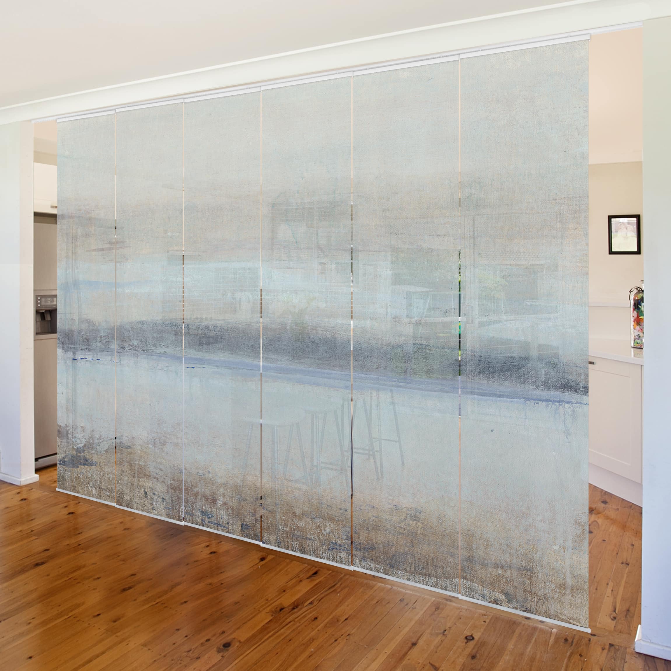 Schiebegardine Set Horizont über Blau I