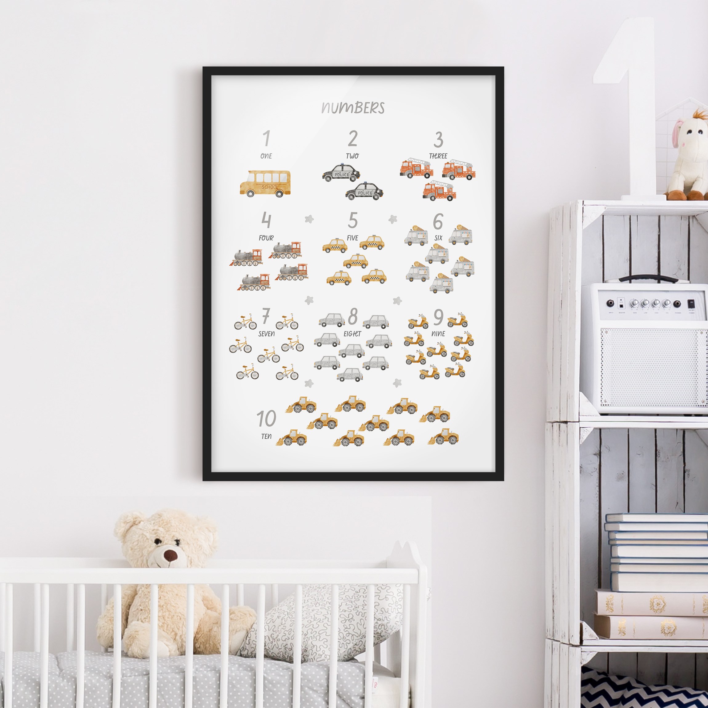 Bild mit Rahmen Fahrzeug Zahlen