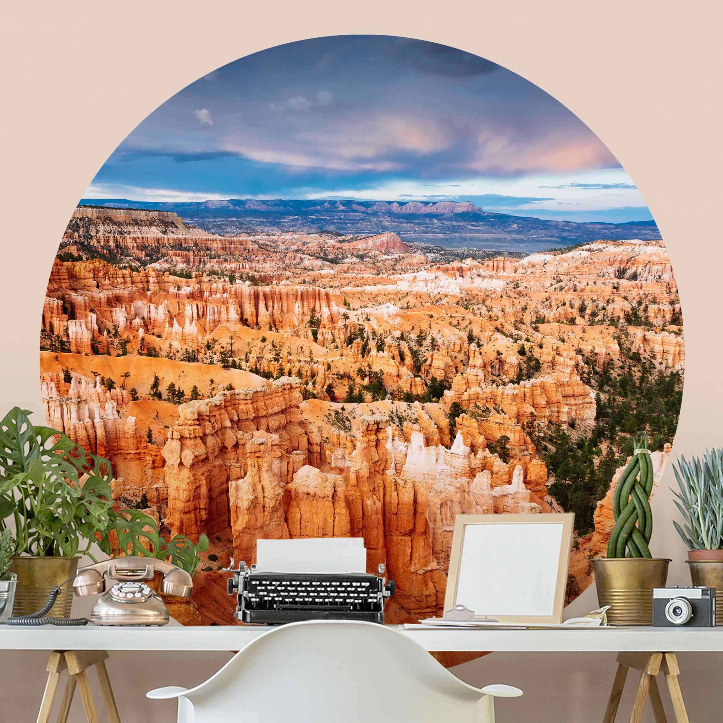 Runde Tapete selbstklebend Farbenpracht des Grand Canyon