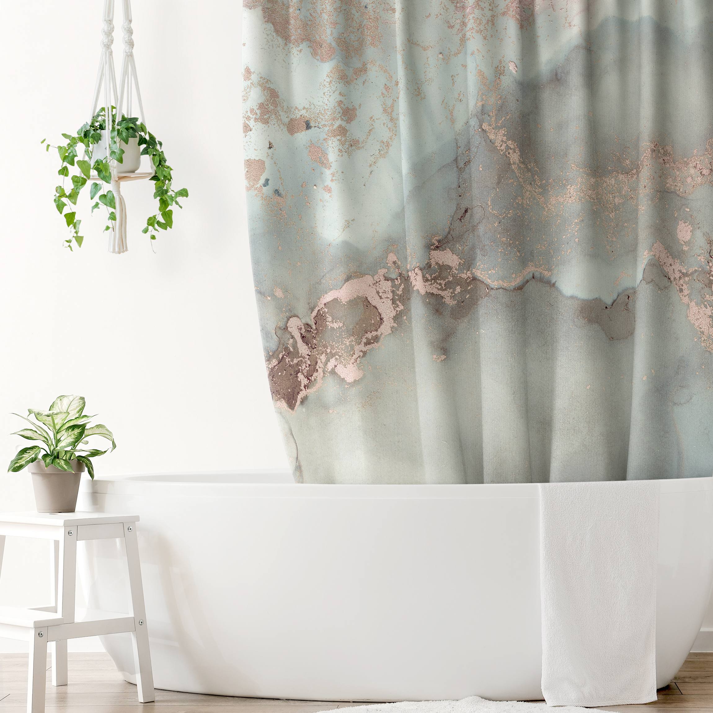 Duschvorhang Farbexperimente Marmor Pastell und Gold