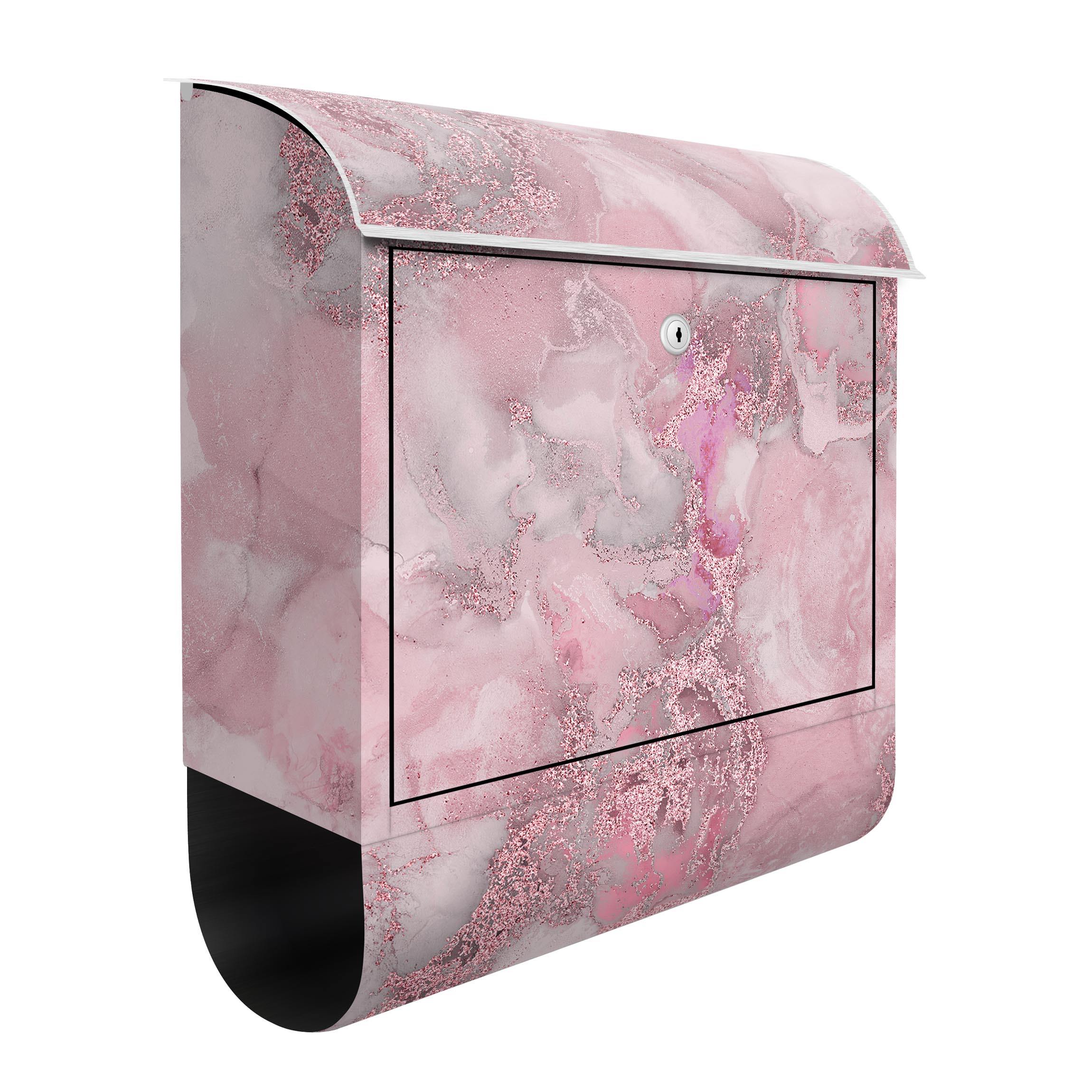 Briefkasten Farbexperimente Marmor Pink und Glitzer